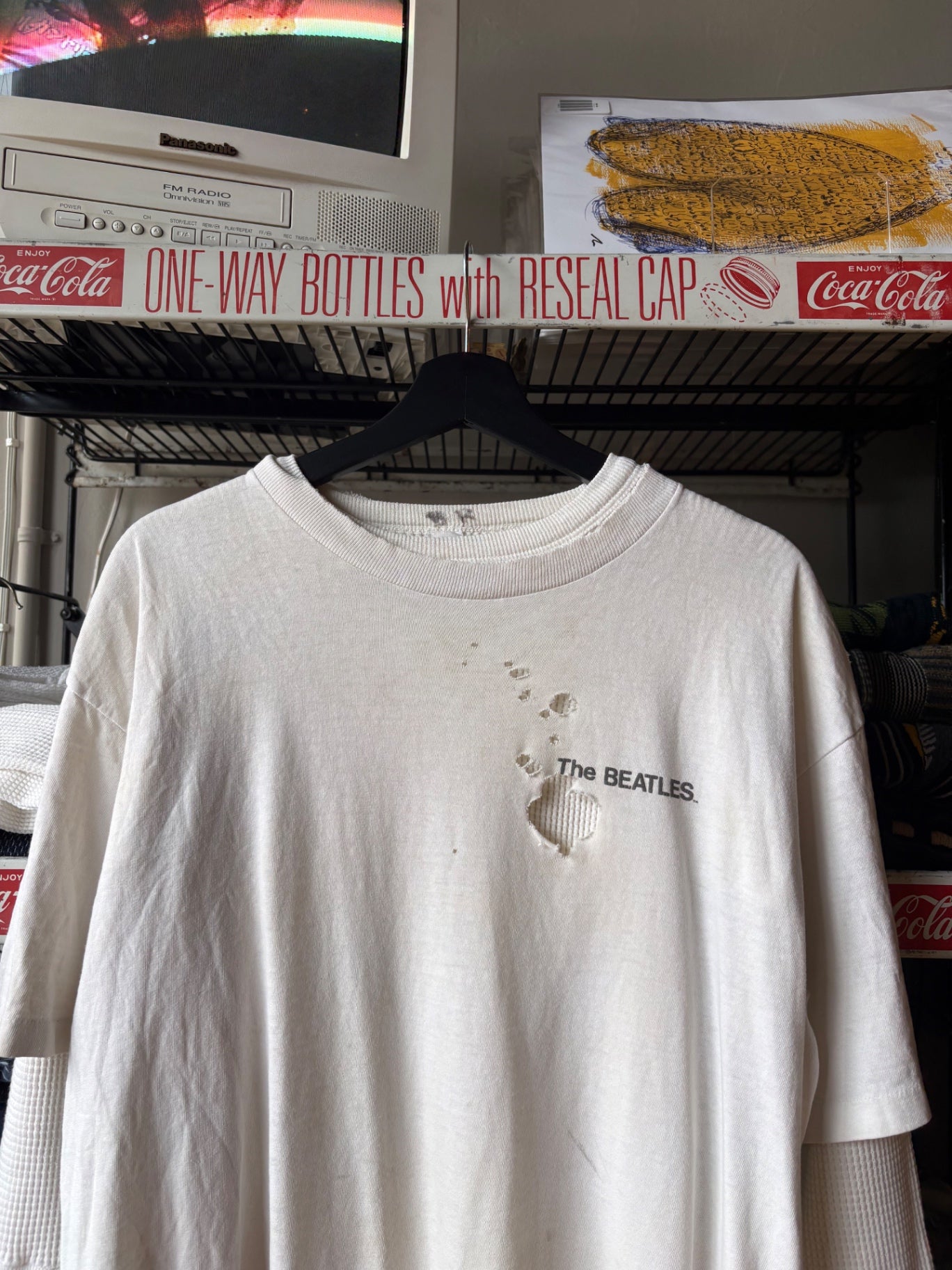 Trashed White Beatles tee