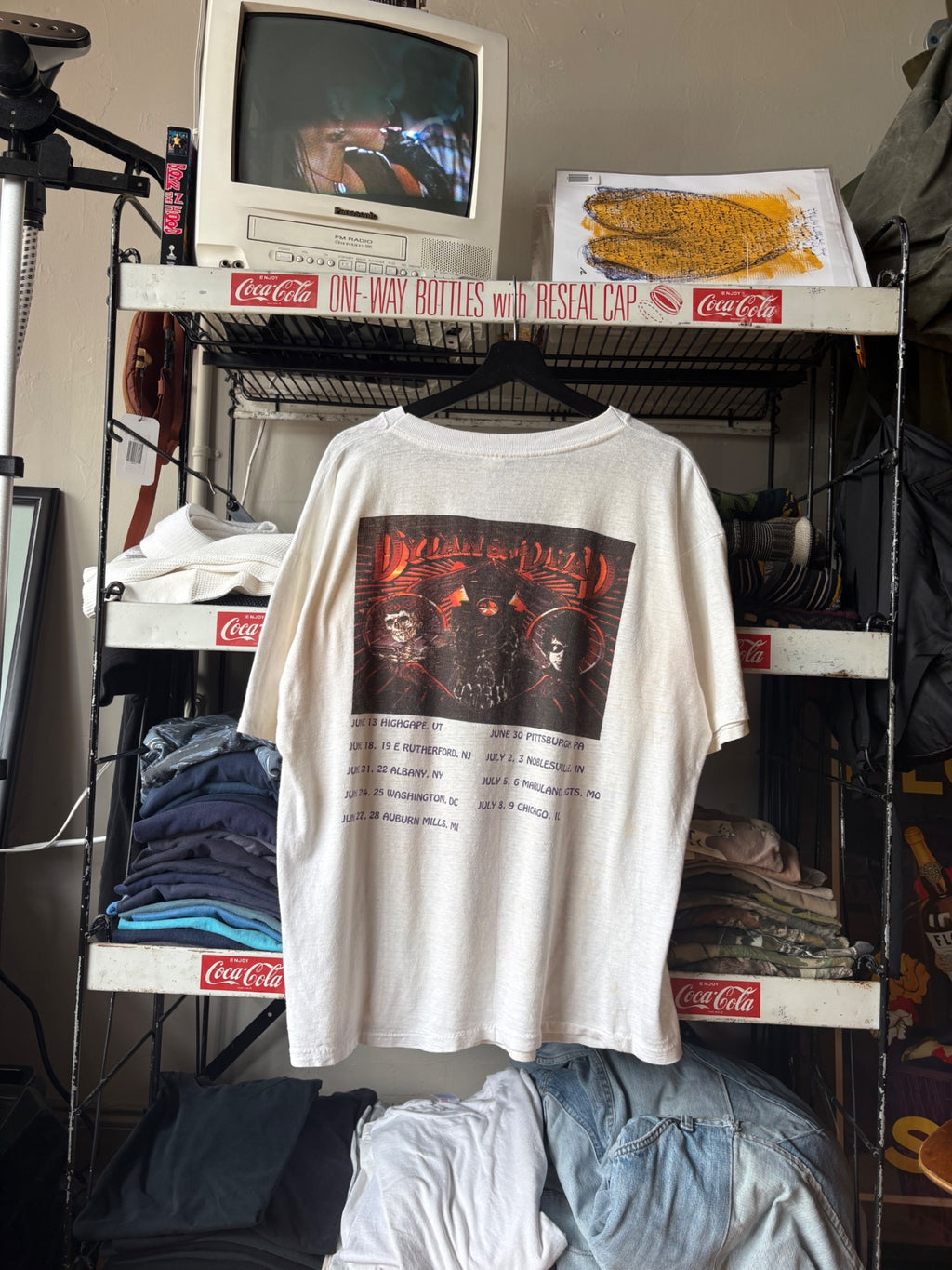 White 1995 Dylan and The Dead Tour Tee
