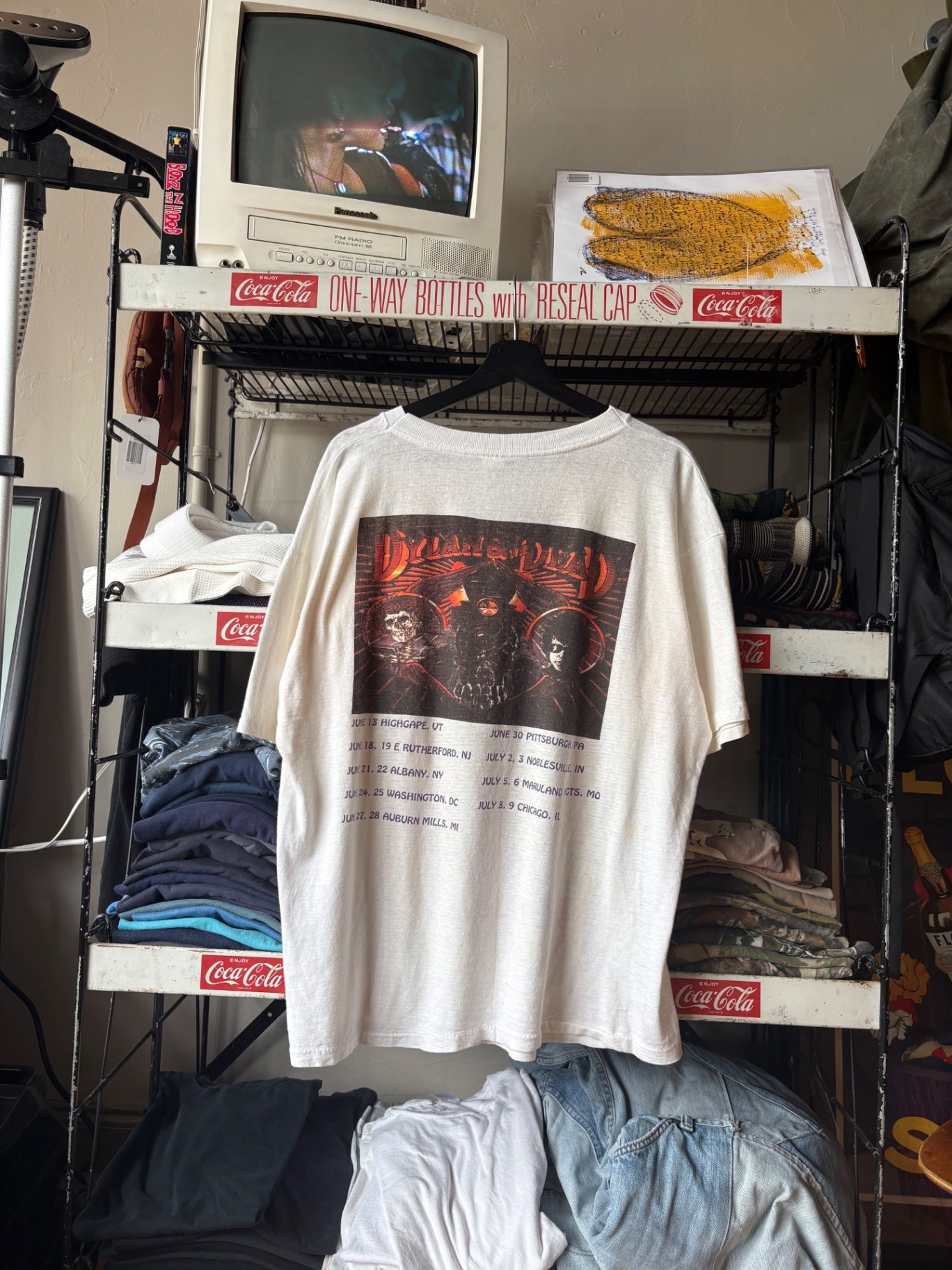 White 1995 Dylan and The Dead Tour Tee