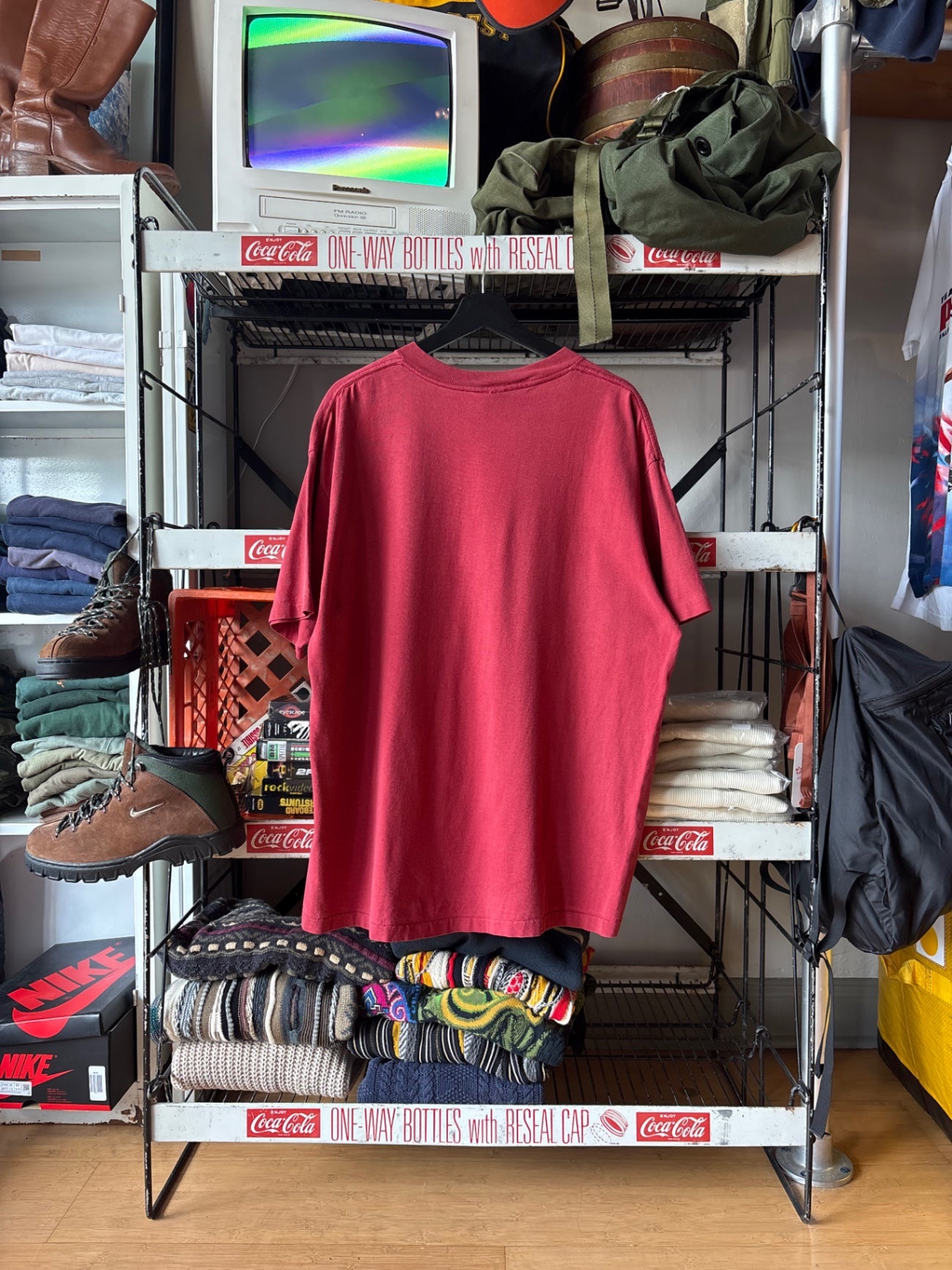 Stussy 1990s Ukulele Player Red Tee
