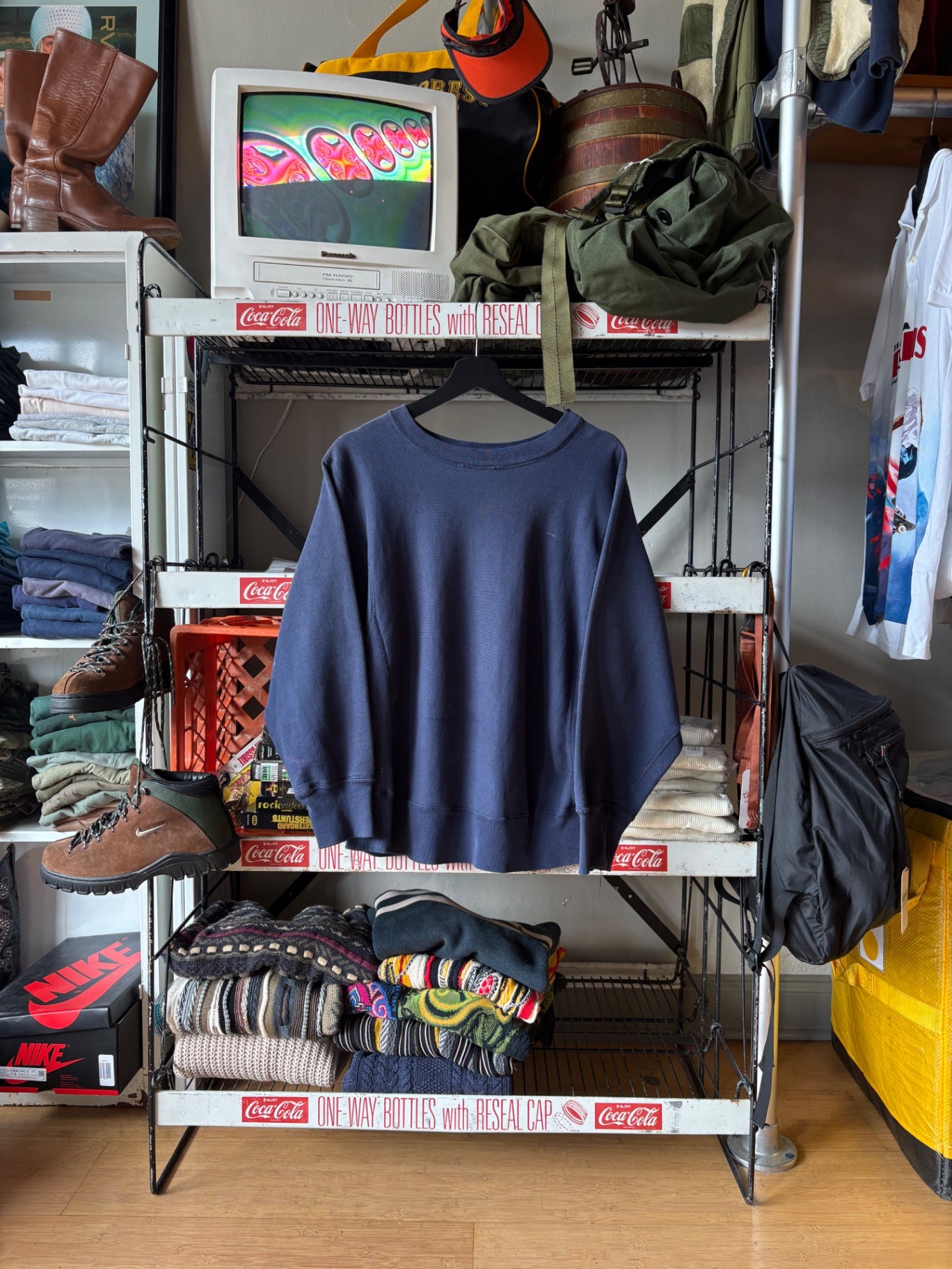 1980's Lands End Champion Reverse Weave Navy