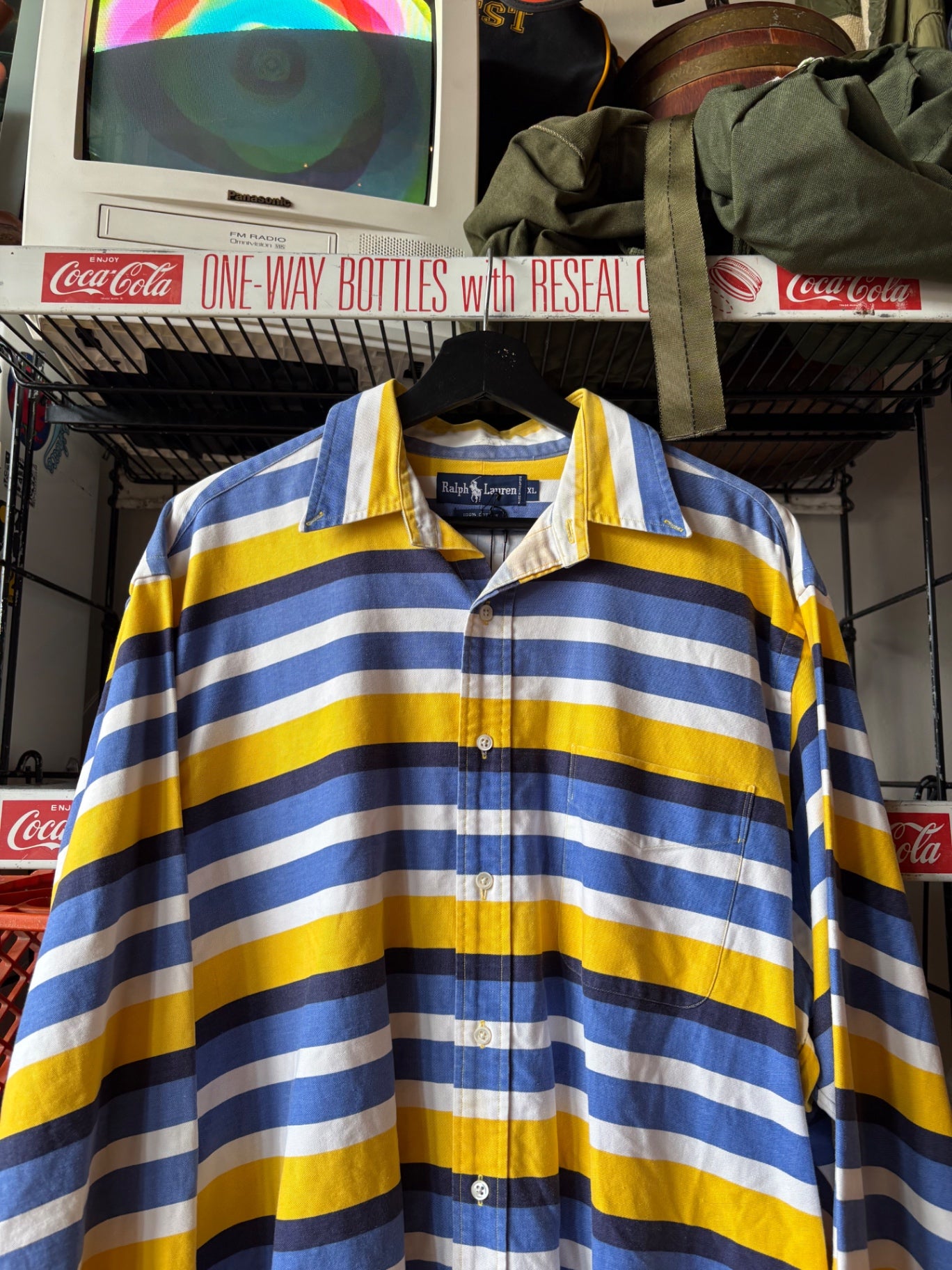 Polo Ralph Lauren Striped Blue/ Yellow Twill Button Up