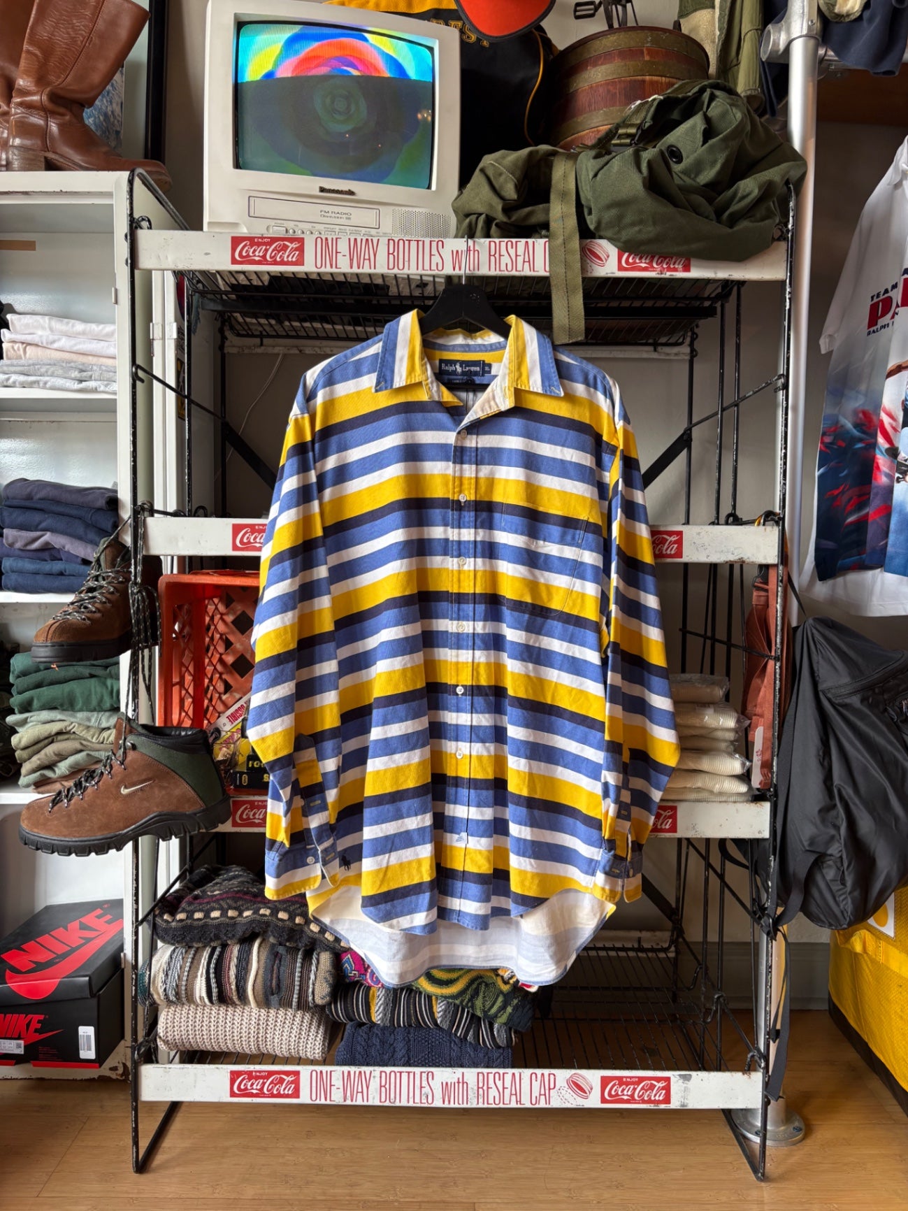 Polo Ralph Lauren Striped Blue/ Yellow Twill Button Up