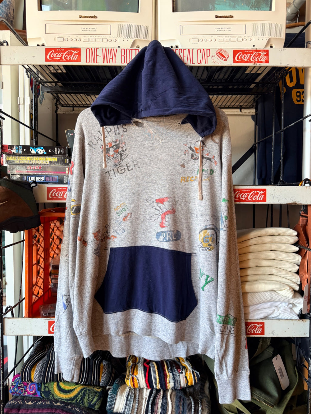 After hood senior cord style polo hoodie XL