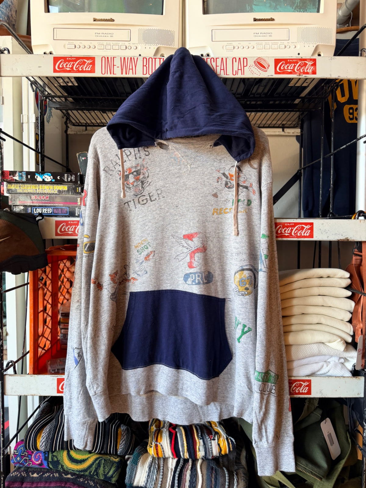 After hood senior cord style polo hoodie XL