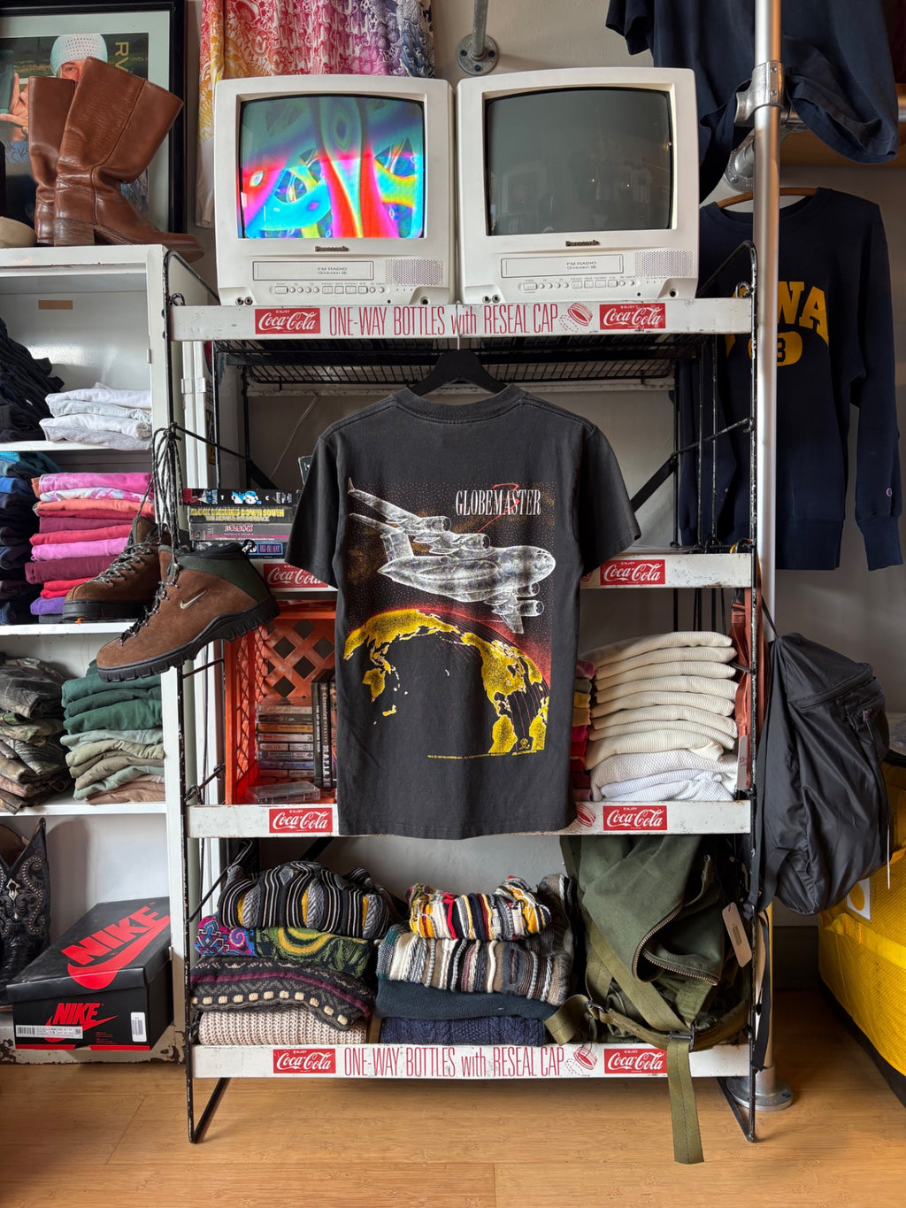Vintage bomber plane tee L