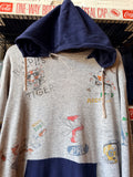 After hood senior cord style polo hoodie XL