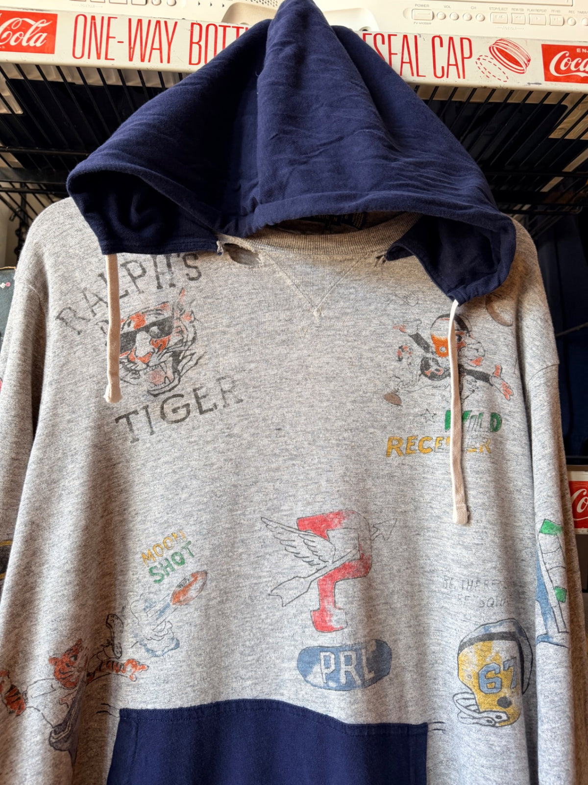 After hood senior cord style polo hoodie XL