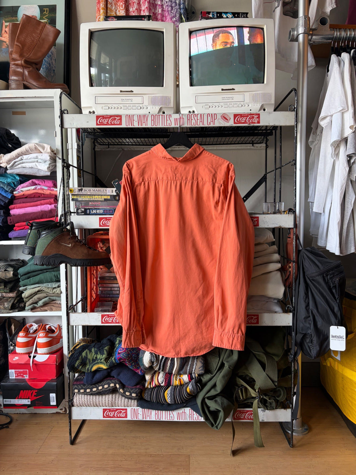 Orange Polo Button down shirt XL