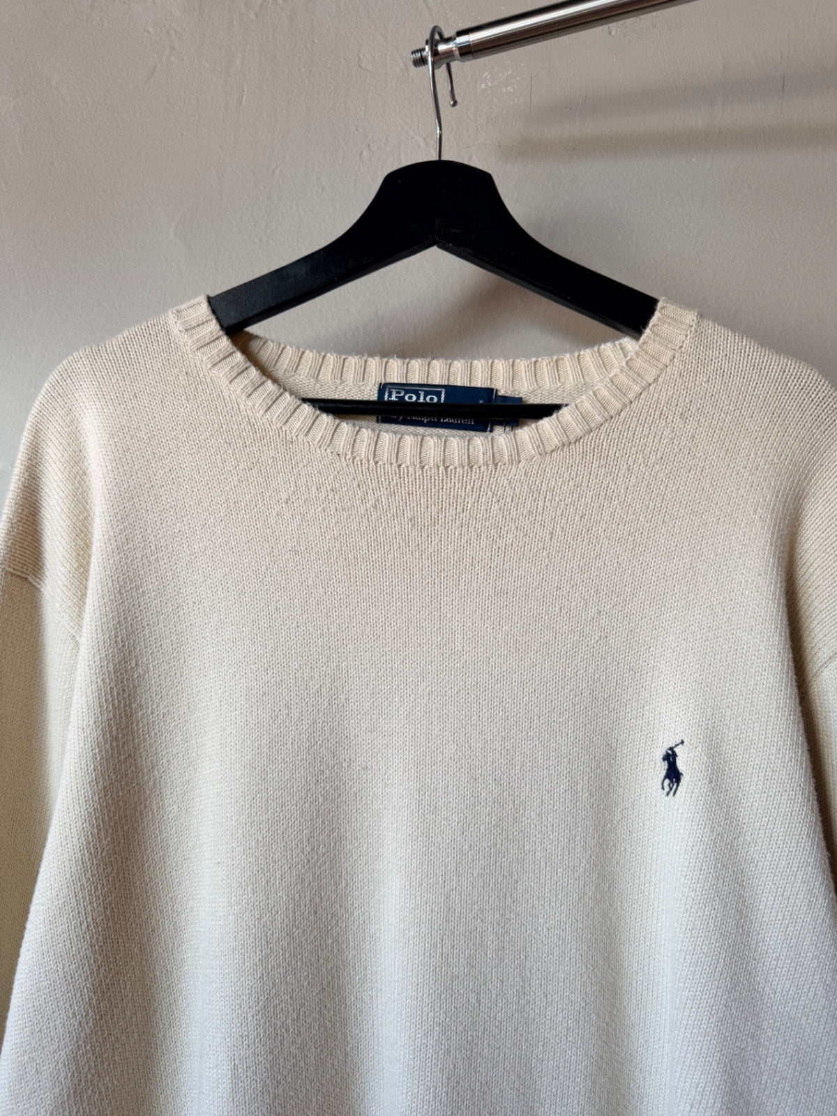 Cream Polo Sweater Size XL