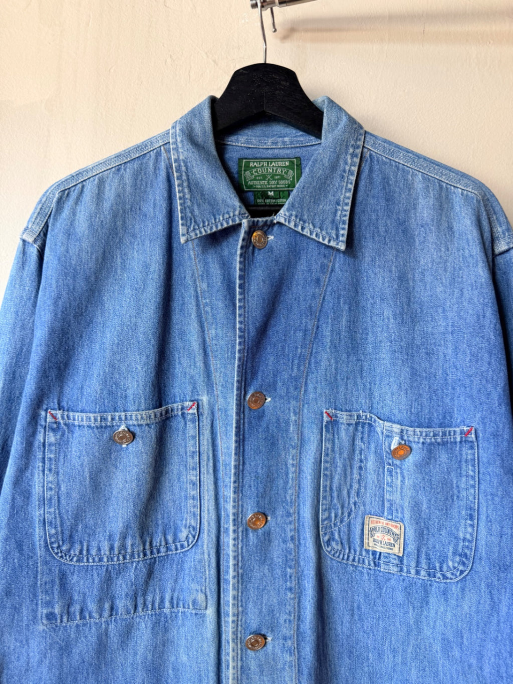 Polo Country Denim Chore Style Button Down M