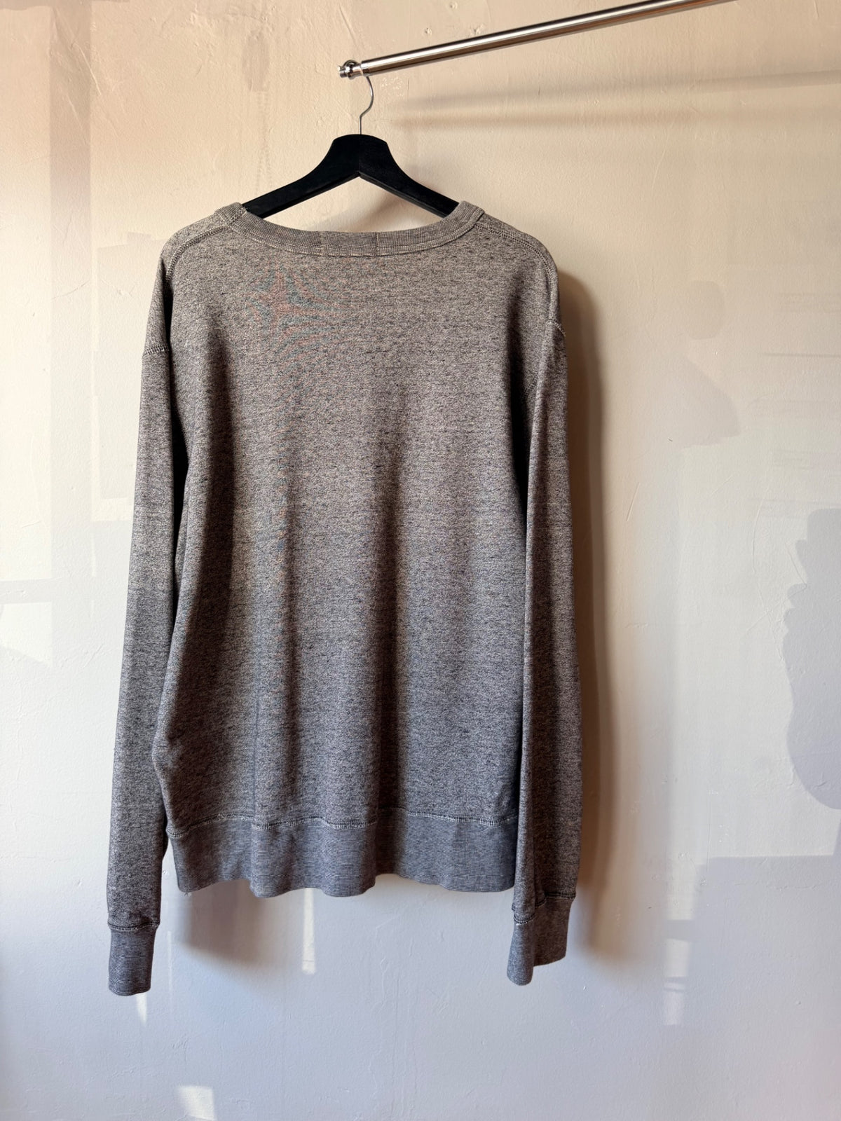 Grey Single V Salt and Pepper Polo Crewneck Size XL