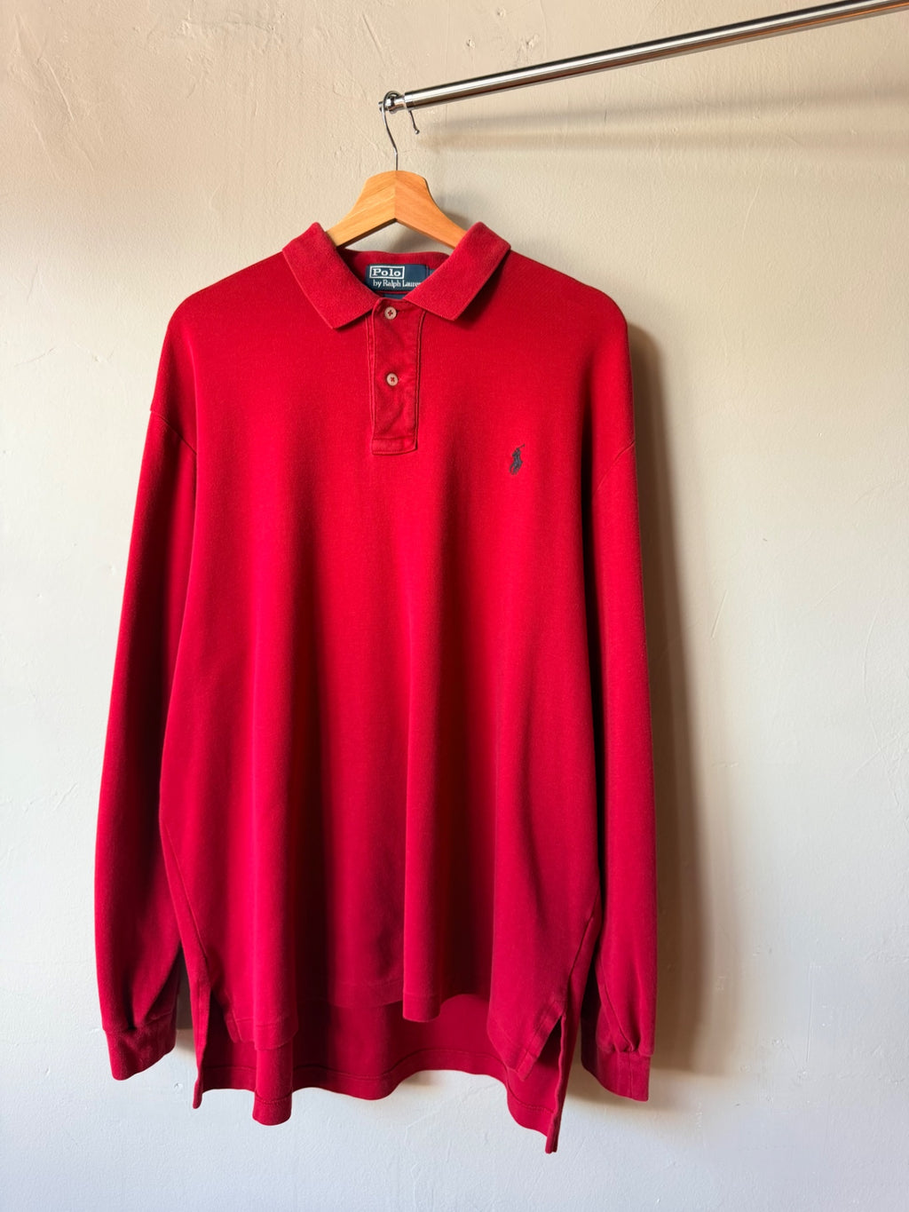 Polo Ralph Lauren Red LS Polo Size XL