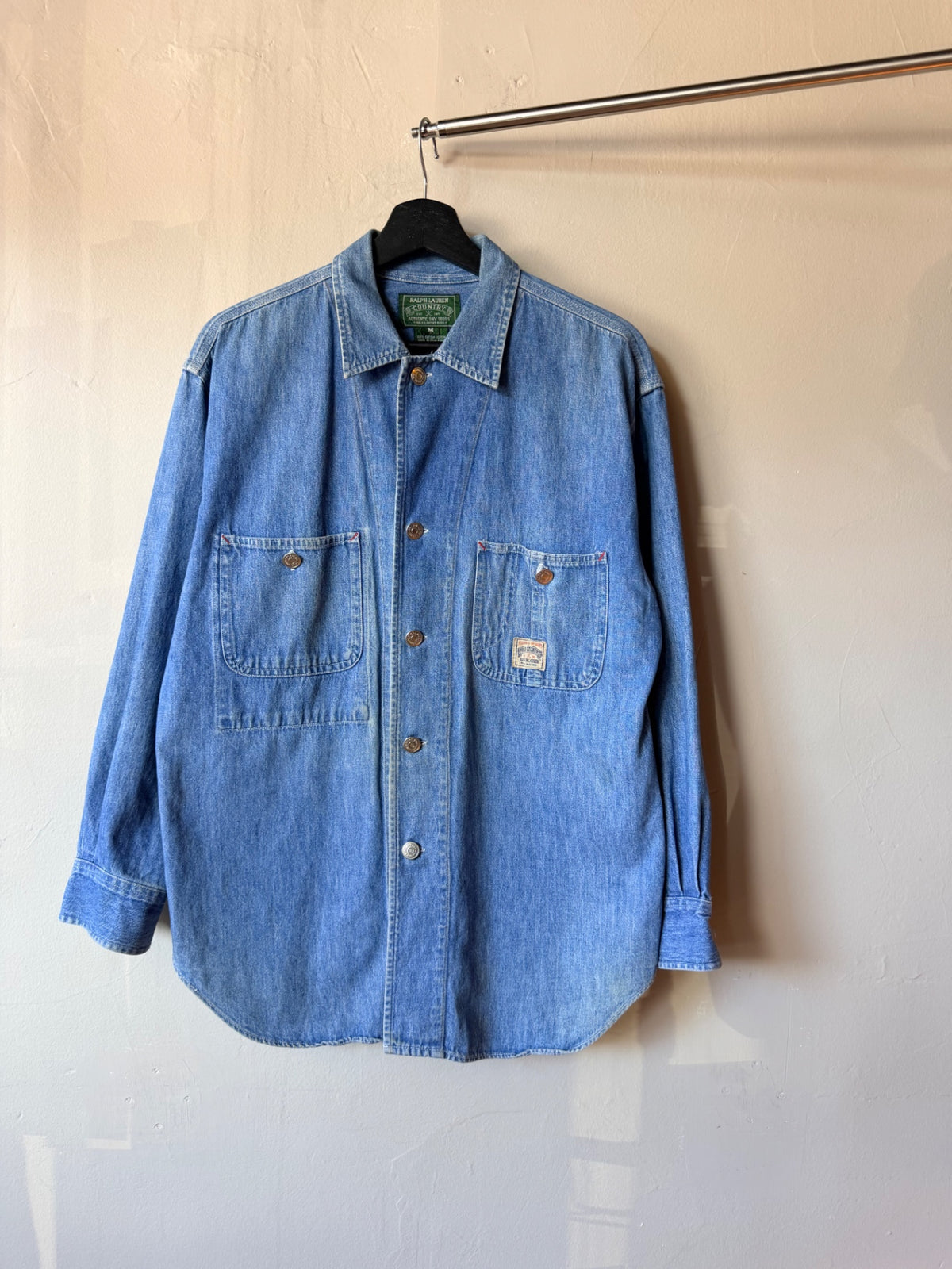 Polo Country Denim Chore Style Button Down M