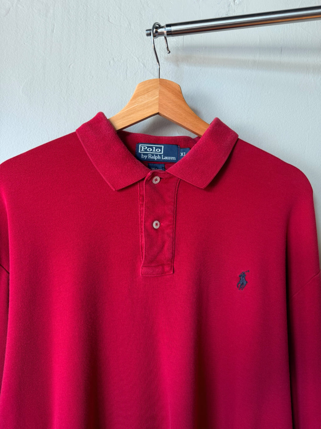 Polo Ralph Lauren Red LS Polo Size XL