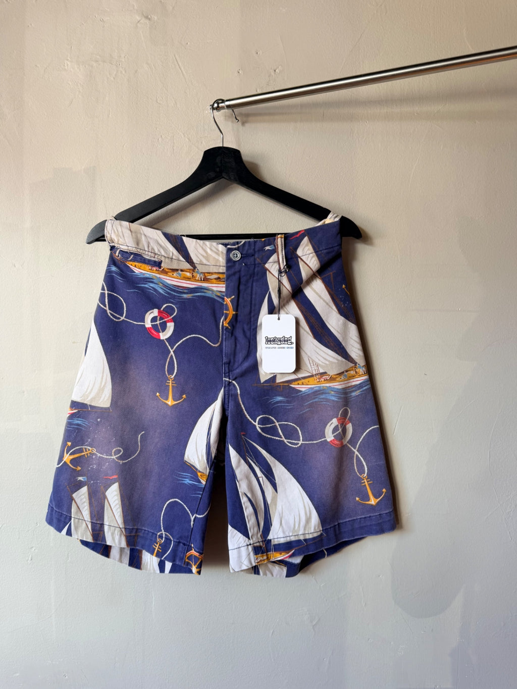 Faded Polo Ralph Lauren Sailboat Print Shorts Size 34