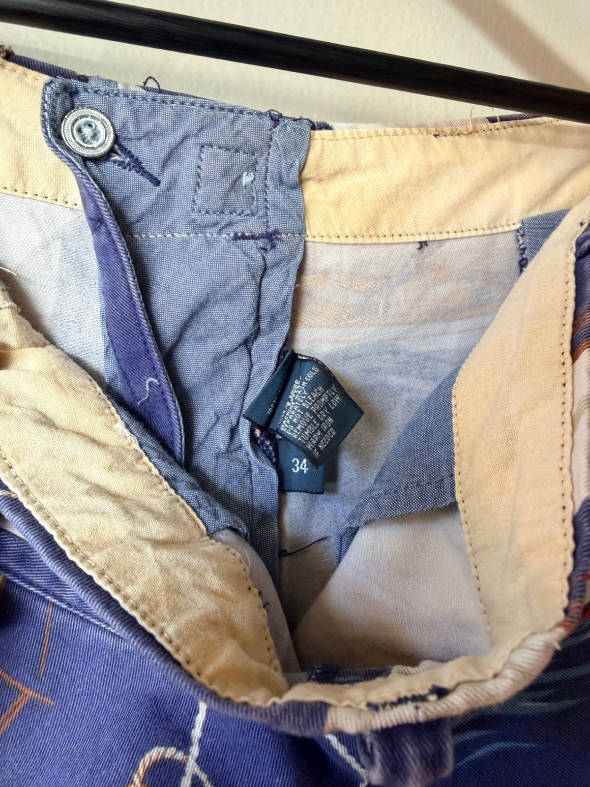 Faded Polo Ralph Lauren Sailboat Print Shorts Size 34