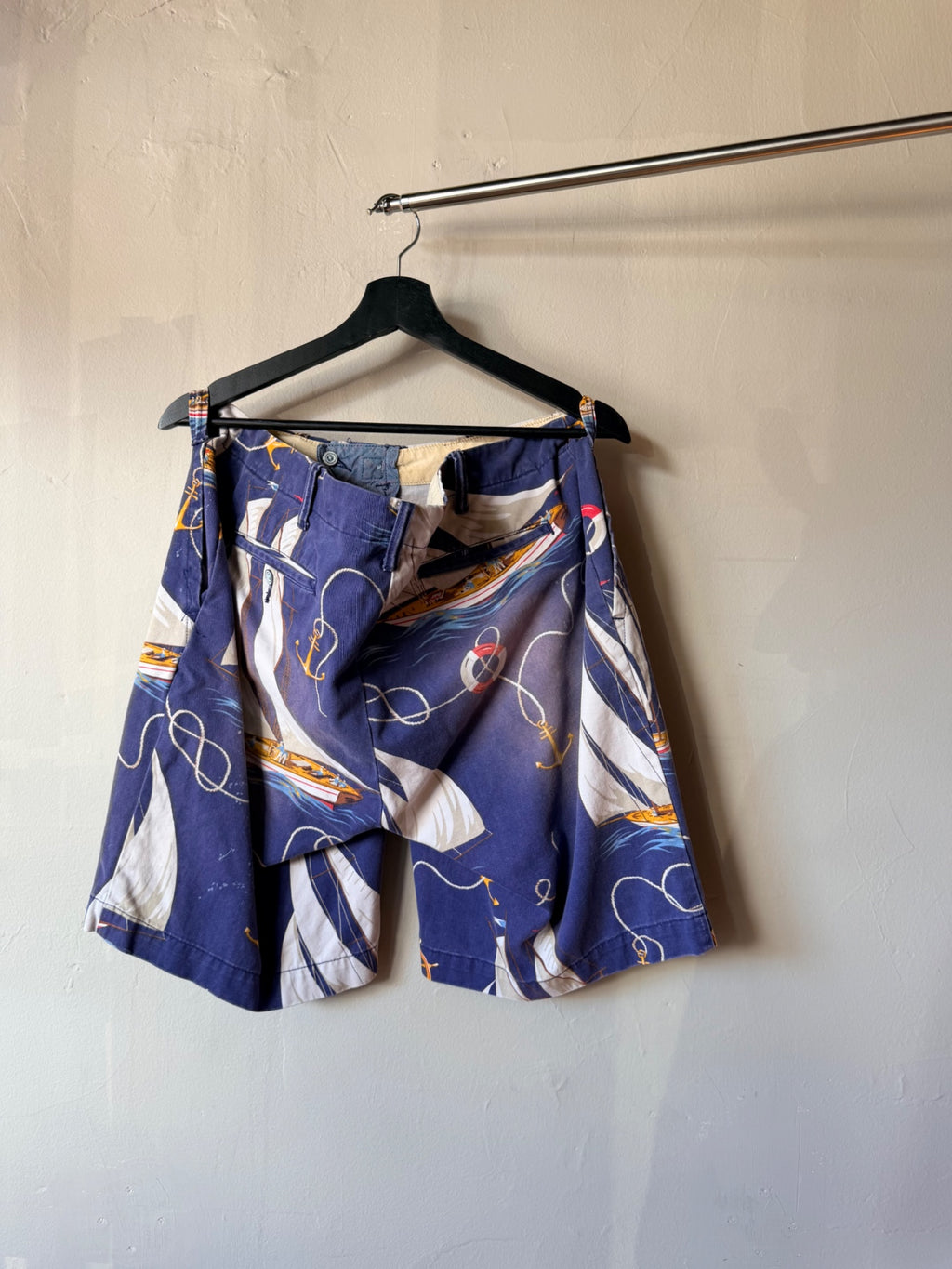 Faded Polo Ralph Lauren Sailboat Print Shorts Size 34