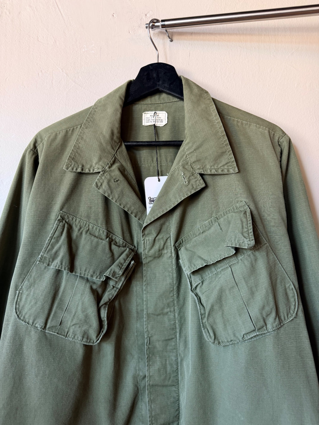 Slanted Pocket Military Field Jacket Size M Long