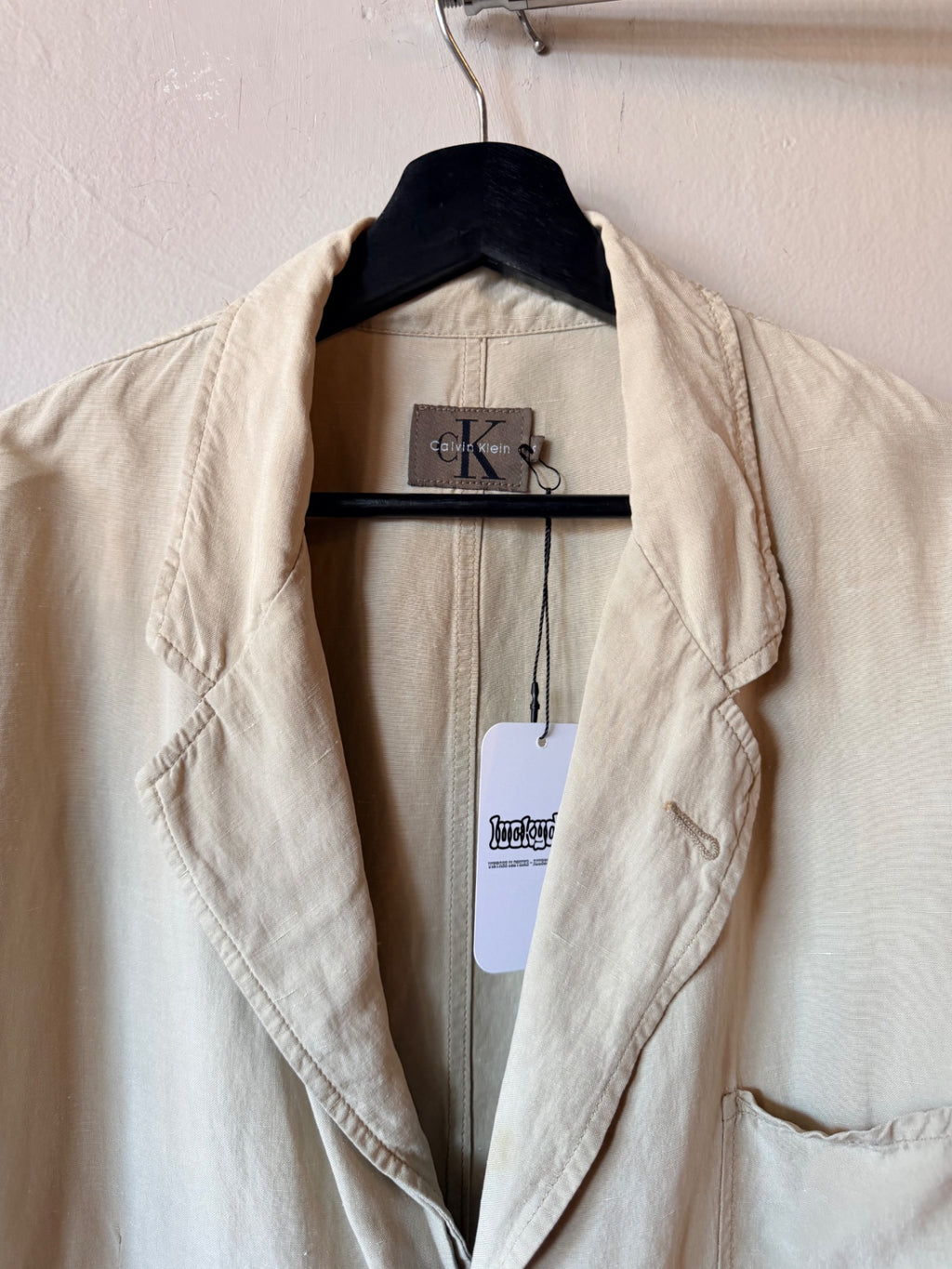 Calvin Klein Linen Blazer Tan Size S