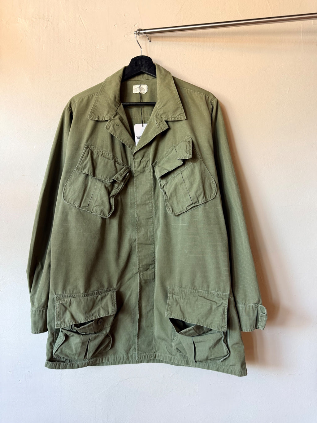 Slanted Pocket Military Field Jacket Size M Long