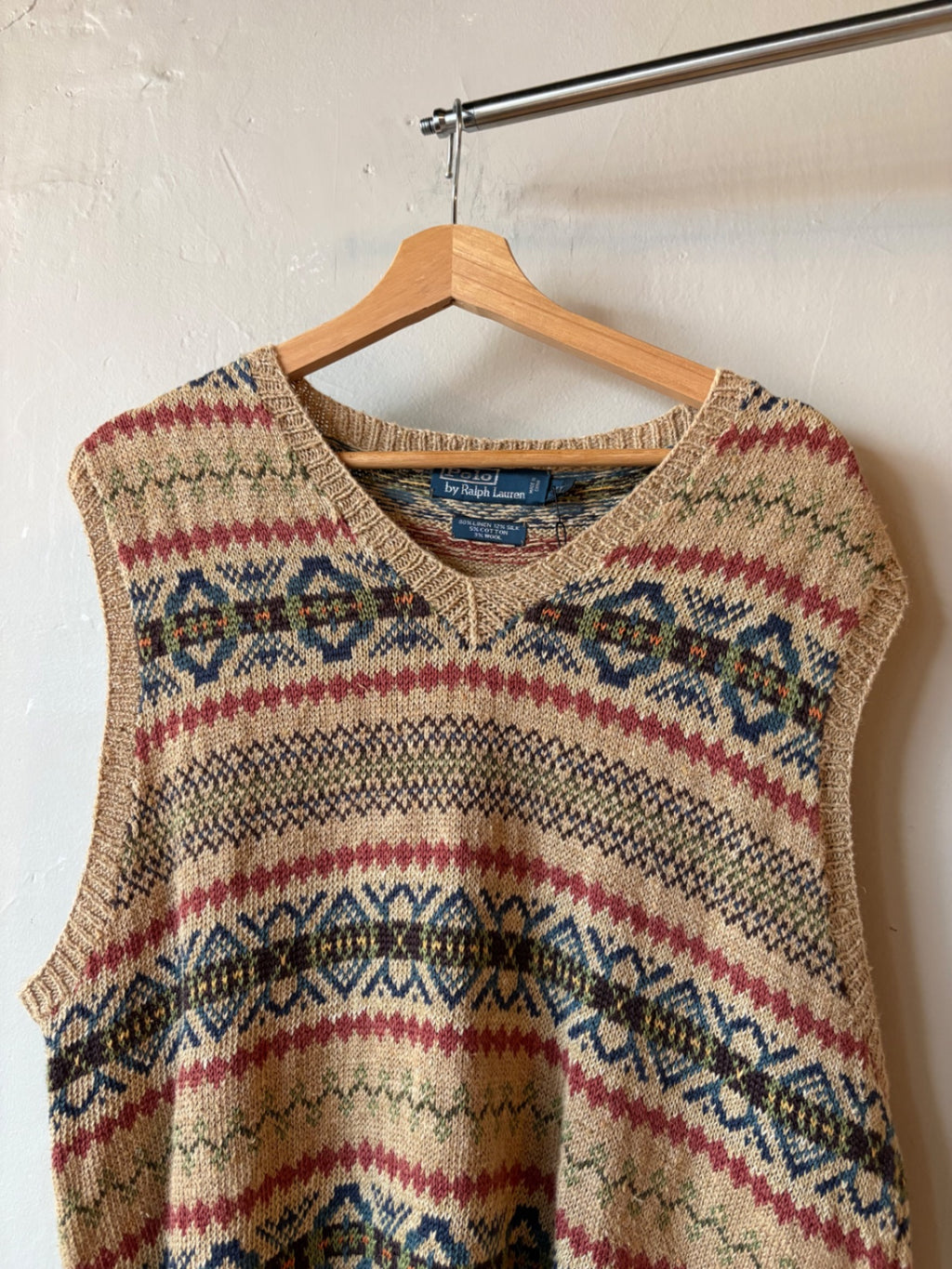 Polo Ralph Lauren Patterned Knit Vest Size L