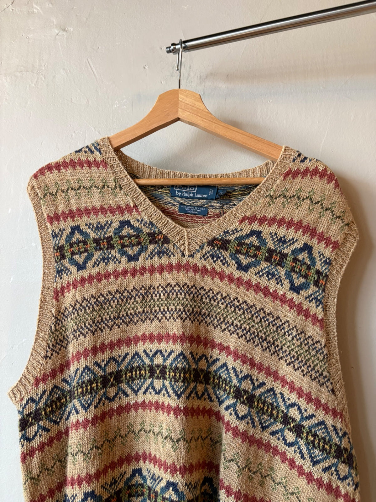 Polo Ralph Lauren Patterned Knit Vest Size L