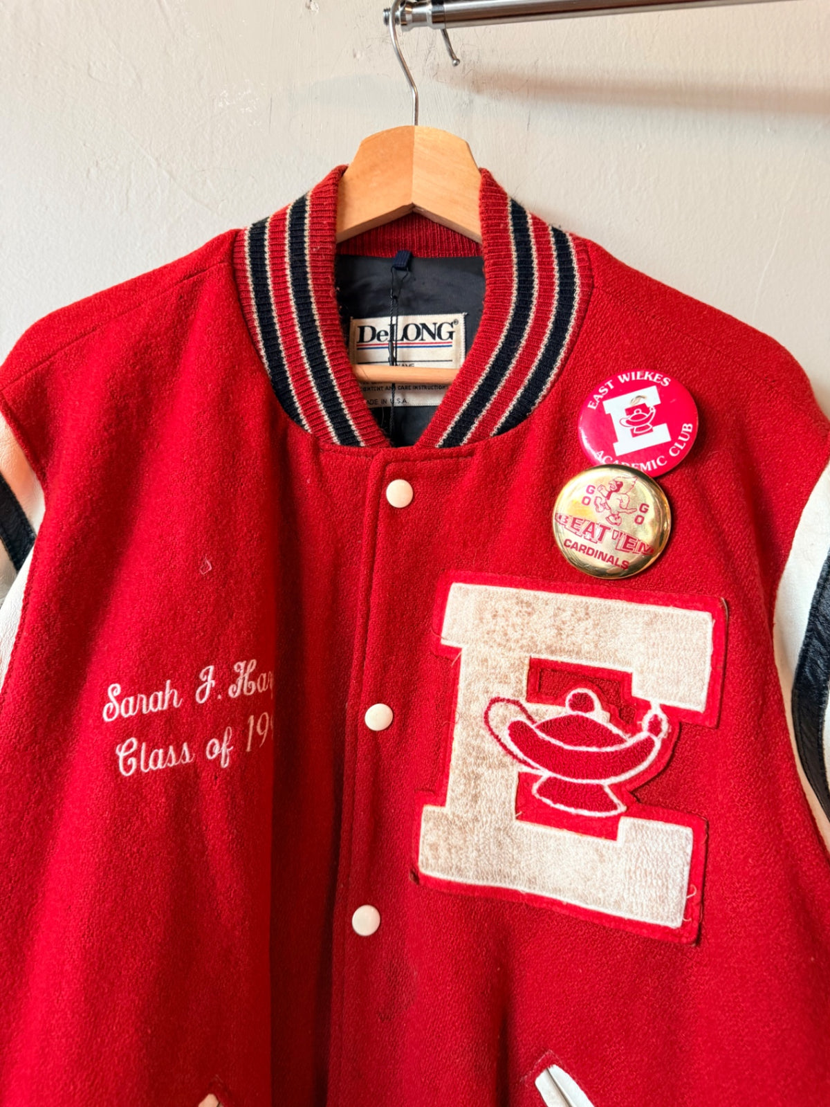 Red 1996 Harper Cardinals Letterman Jacket