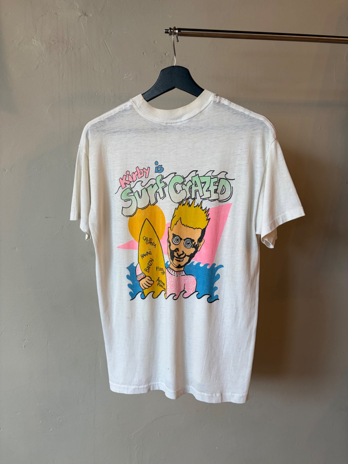 Kirby is Surf Crazed Pocket Tee Size L