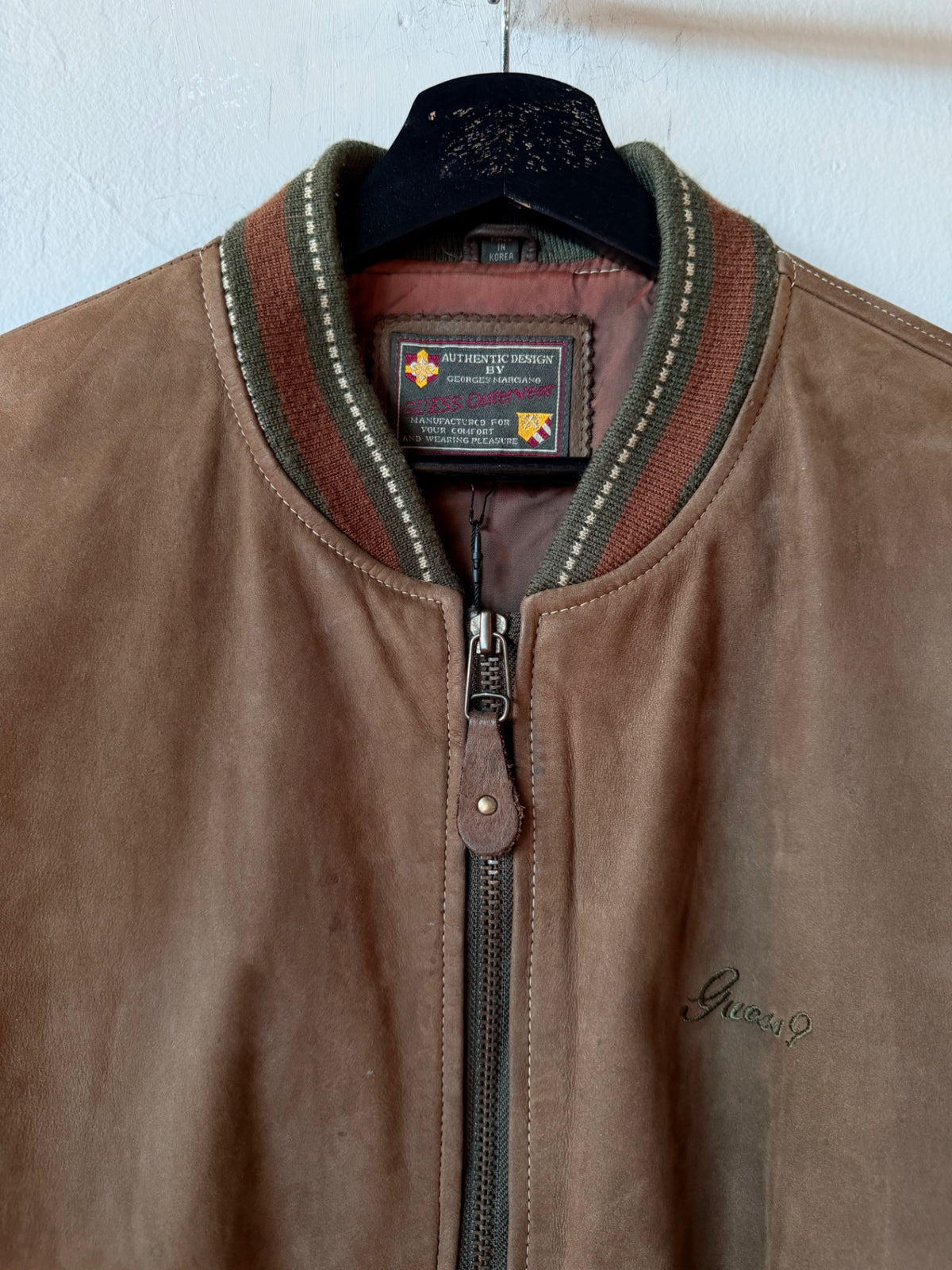 Leather Guess Bomber Jacket