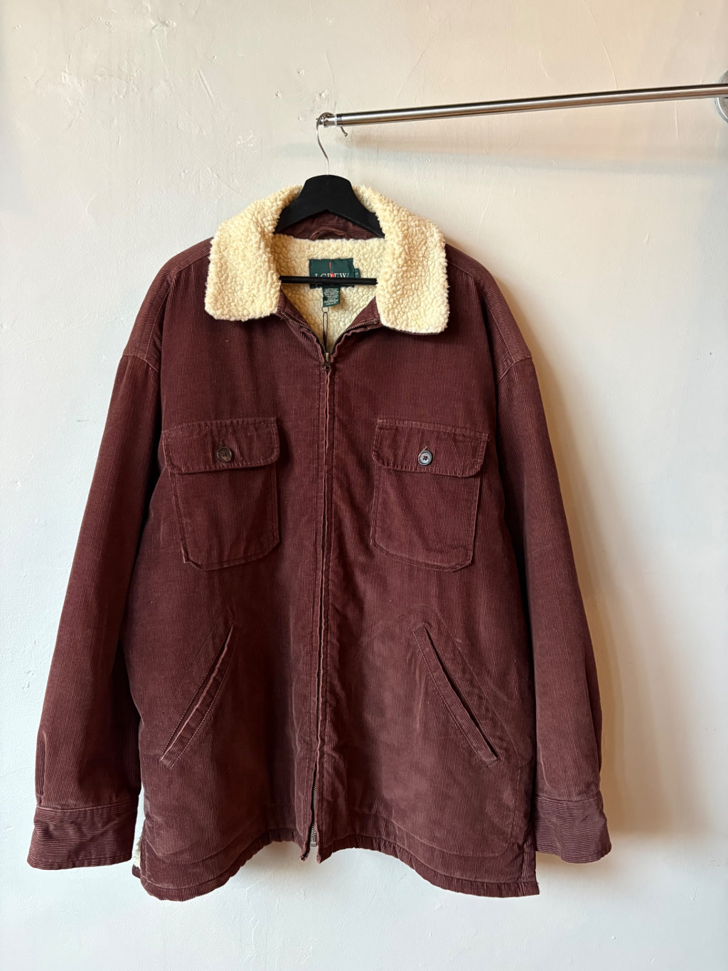 Brown J Crew Zip Up Cord Jacket Size XL