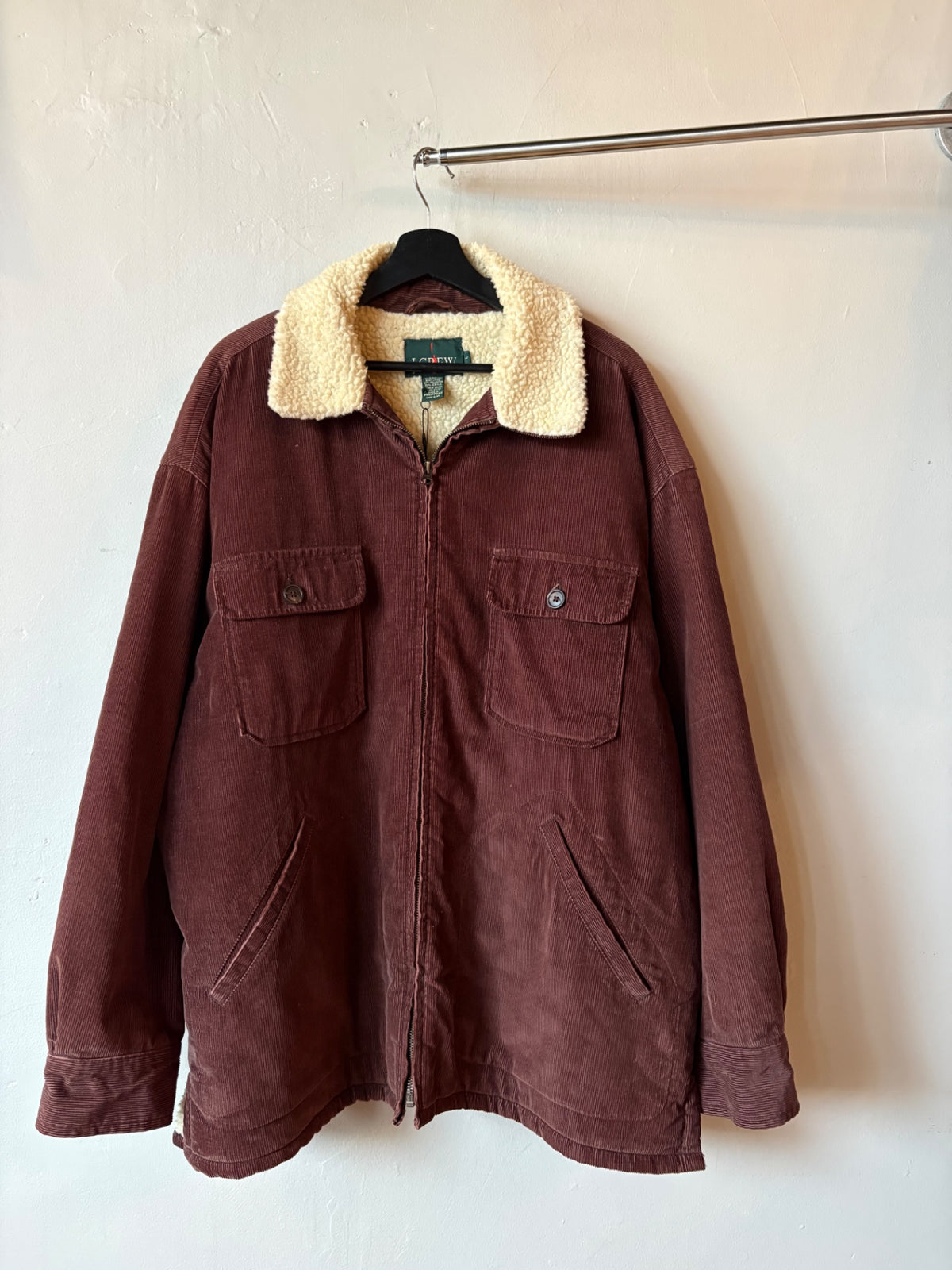 Brown J Crew Zip Up Cord Jacket Size XL