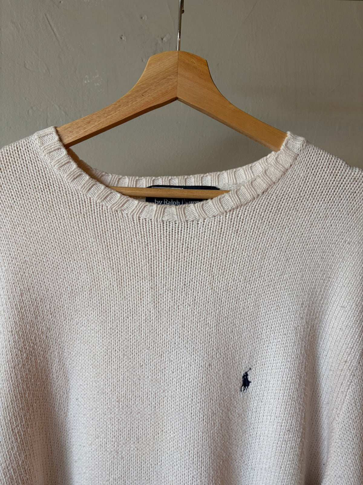 Polo Ralph Lauren White Knit Sweater Size XL