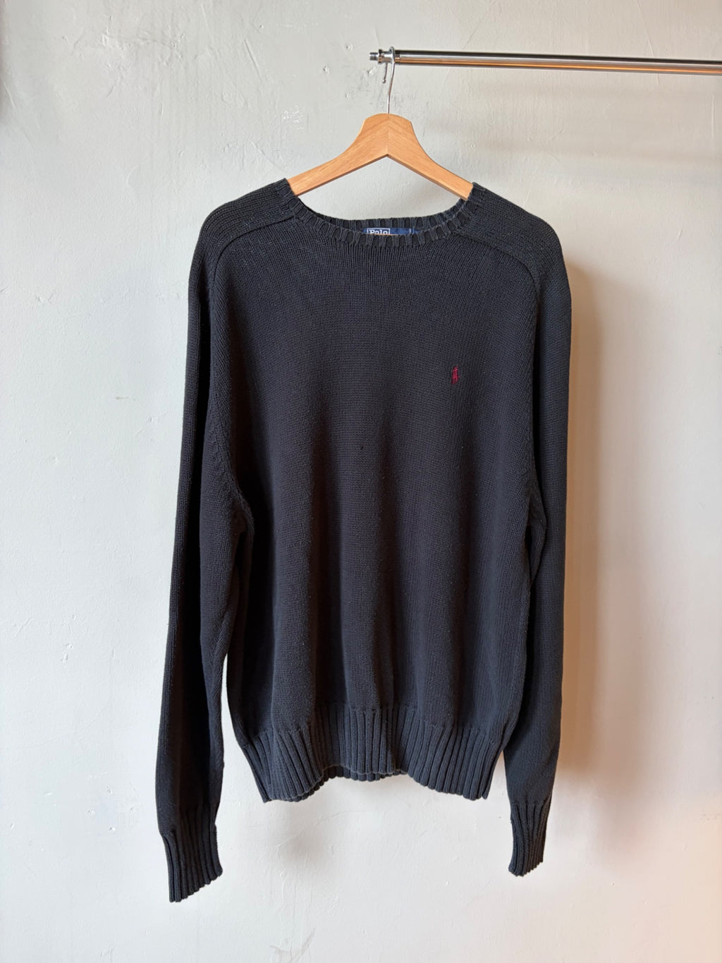 Polo Ralph Lauren Black Knit Sweater Size L