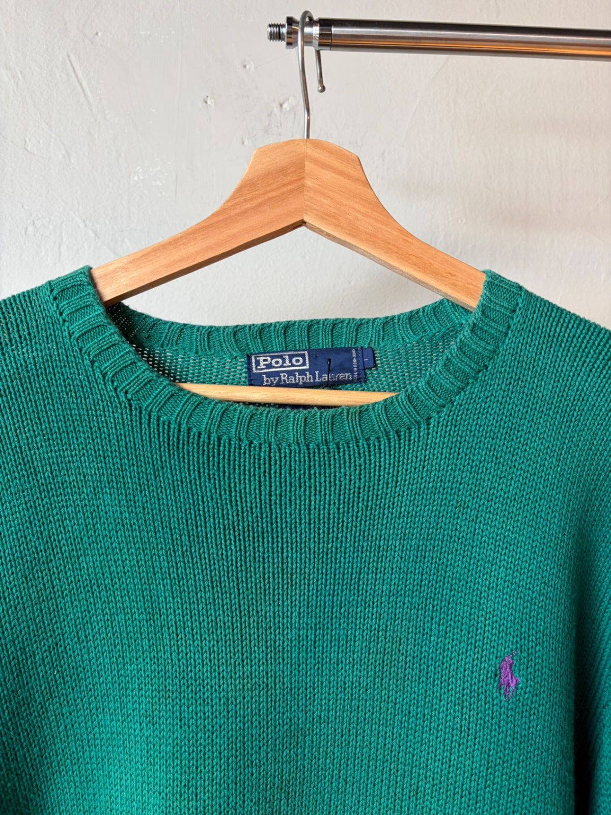 Polo Ralph Lauren Bright Green Knit Sweater Size L
