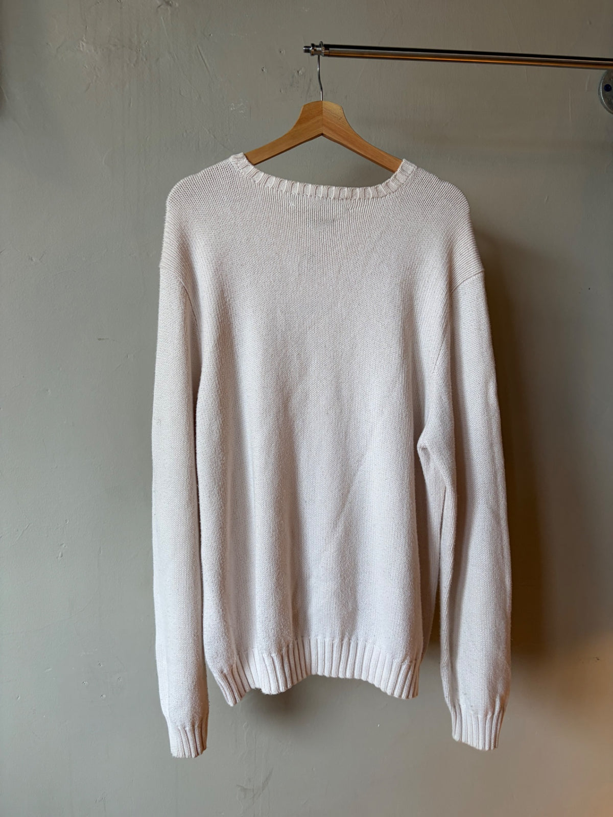 Polo Ralph Lauren White Knit Sweater Size XL