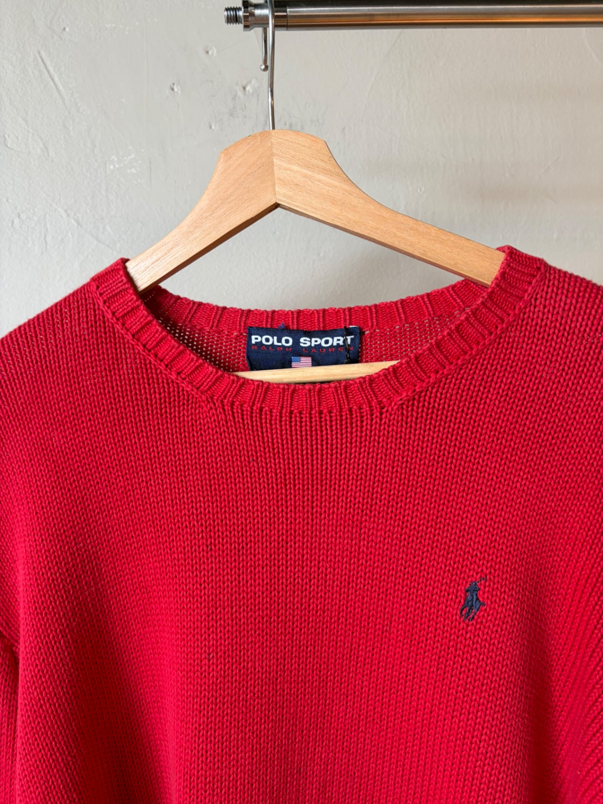 Polo Sport Red Knit Sweater Size L