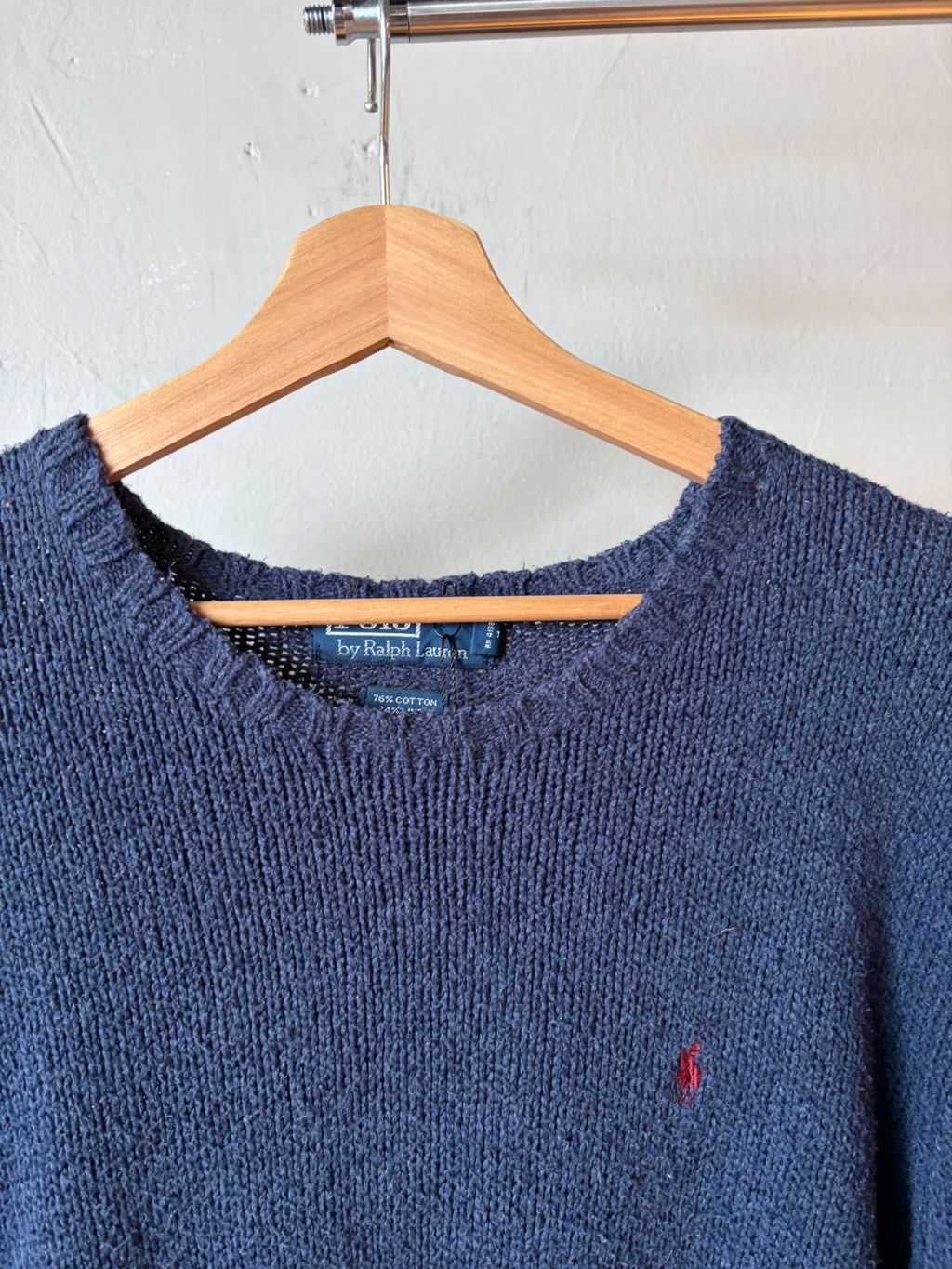 Polo Ralph Lauren Muted Navy Knit Sweater Size XL