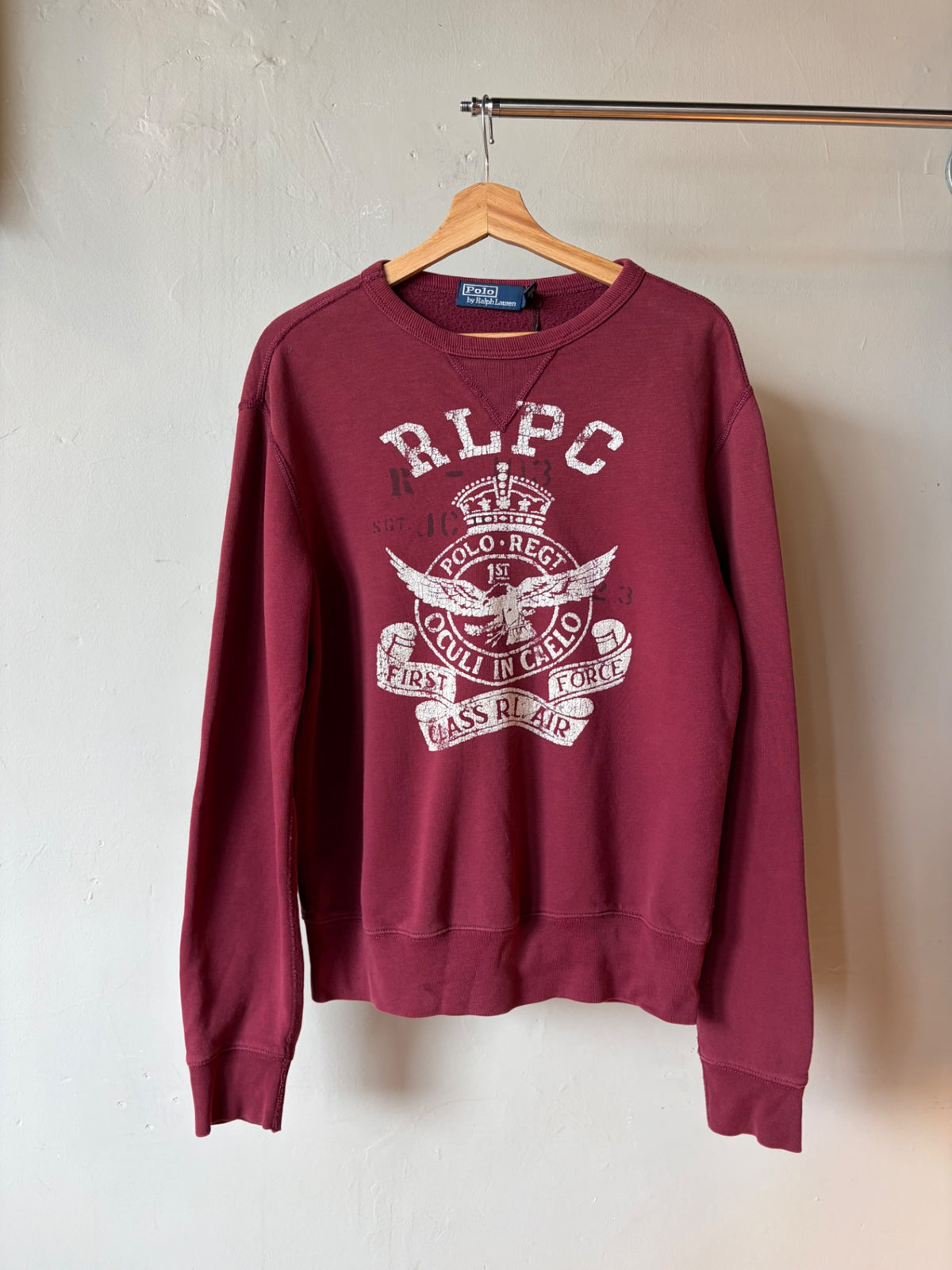 Polo Ralph Lauren Maroon True Vintage Style Crew Size M