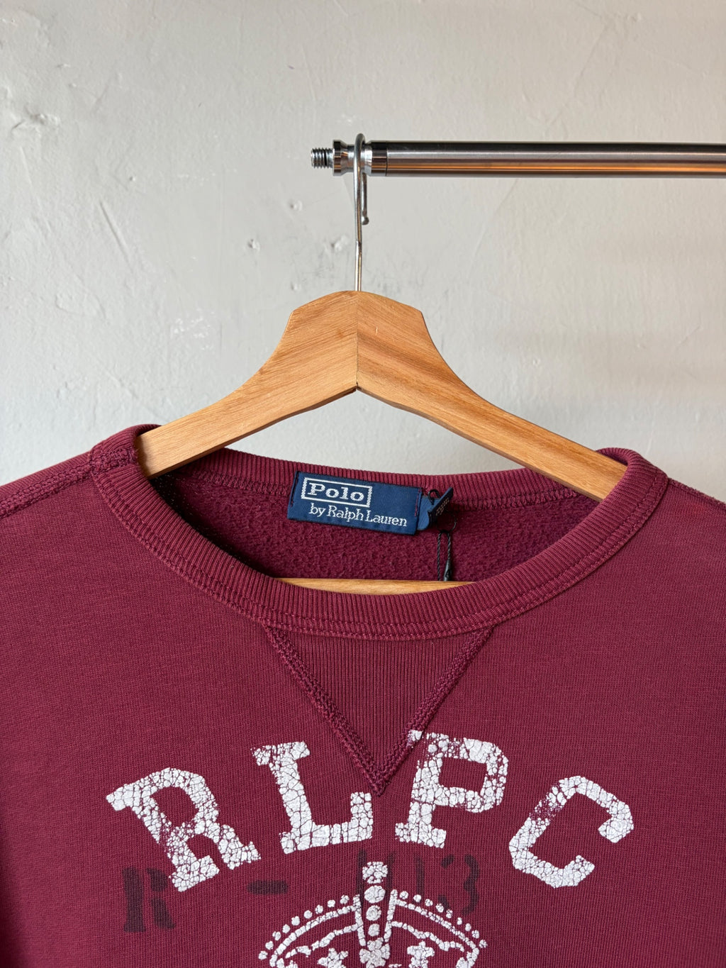 Polo Ralph Lauren Maroon True Vintage Style Crew Size M