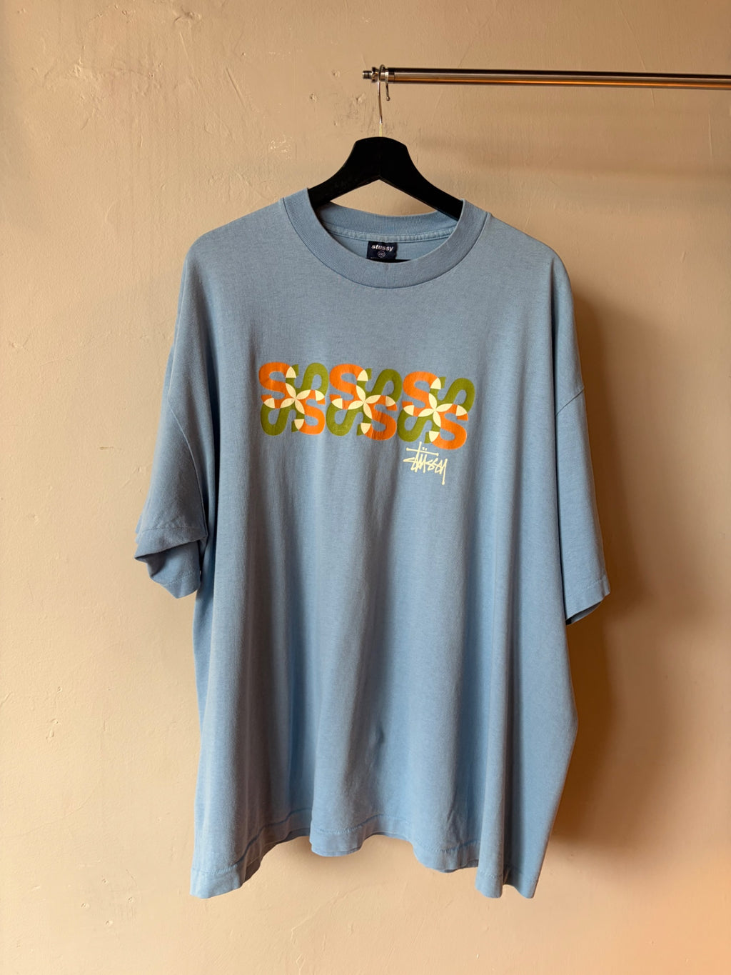 Stussy Interlocking S Light Blue Tee Size XXL