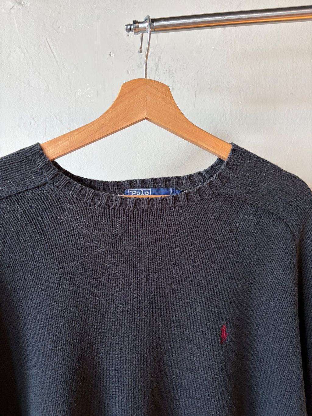 Polo Ralph Lauren Black Knit Sweater Size L