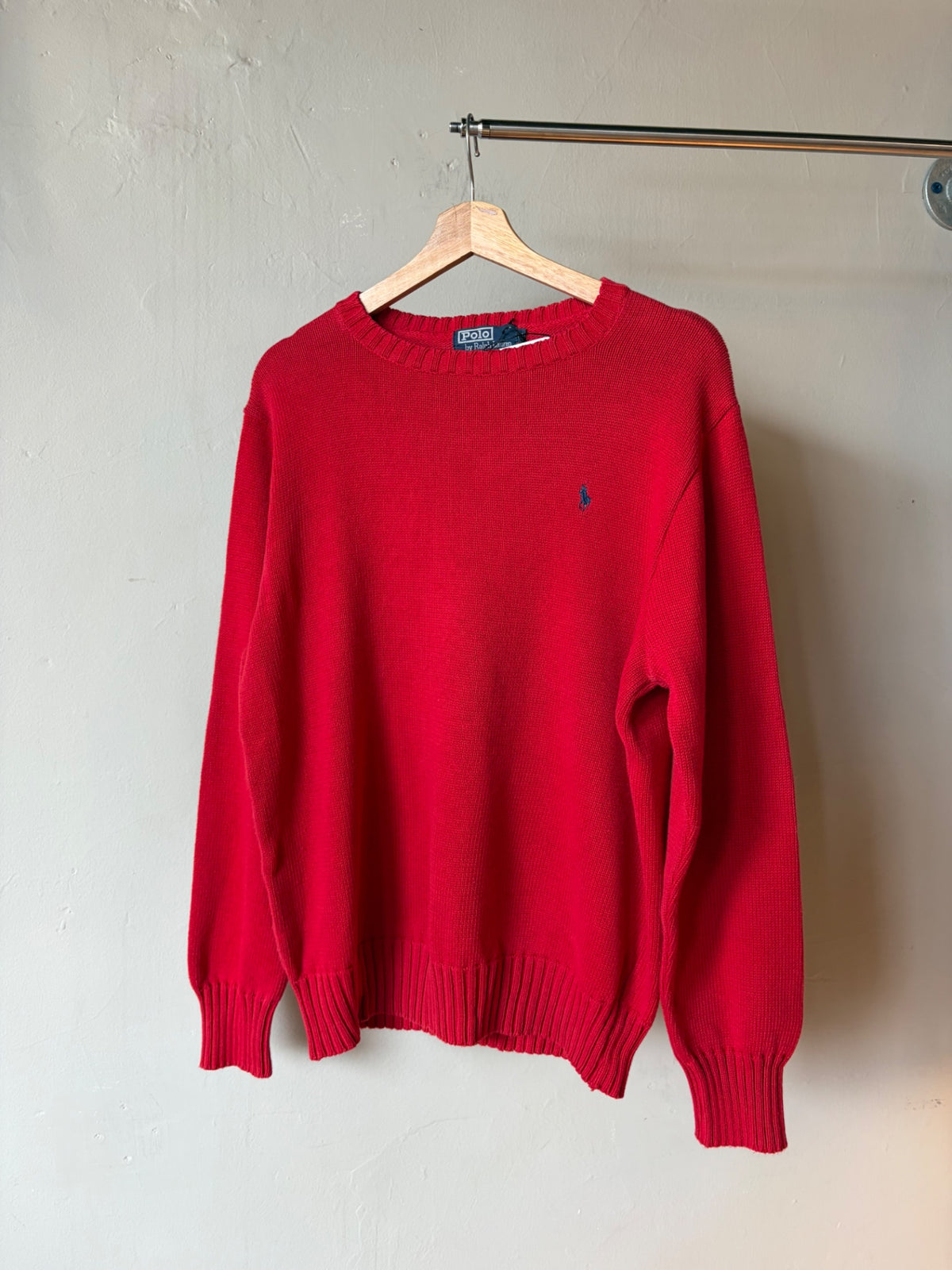 Polo Ralph Lauren Red Knit Sweater Size L