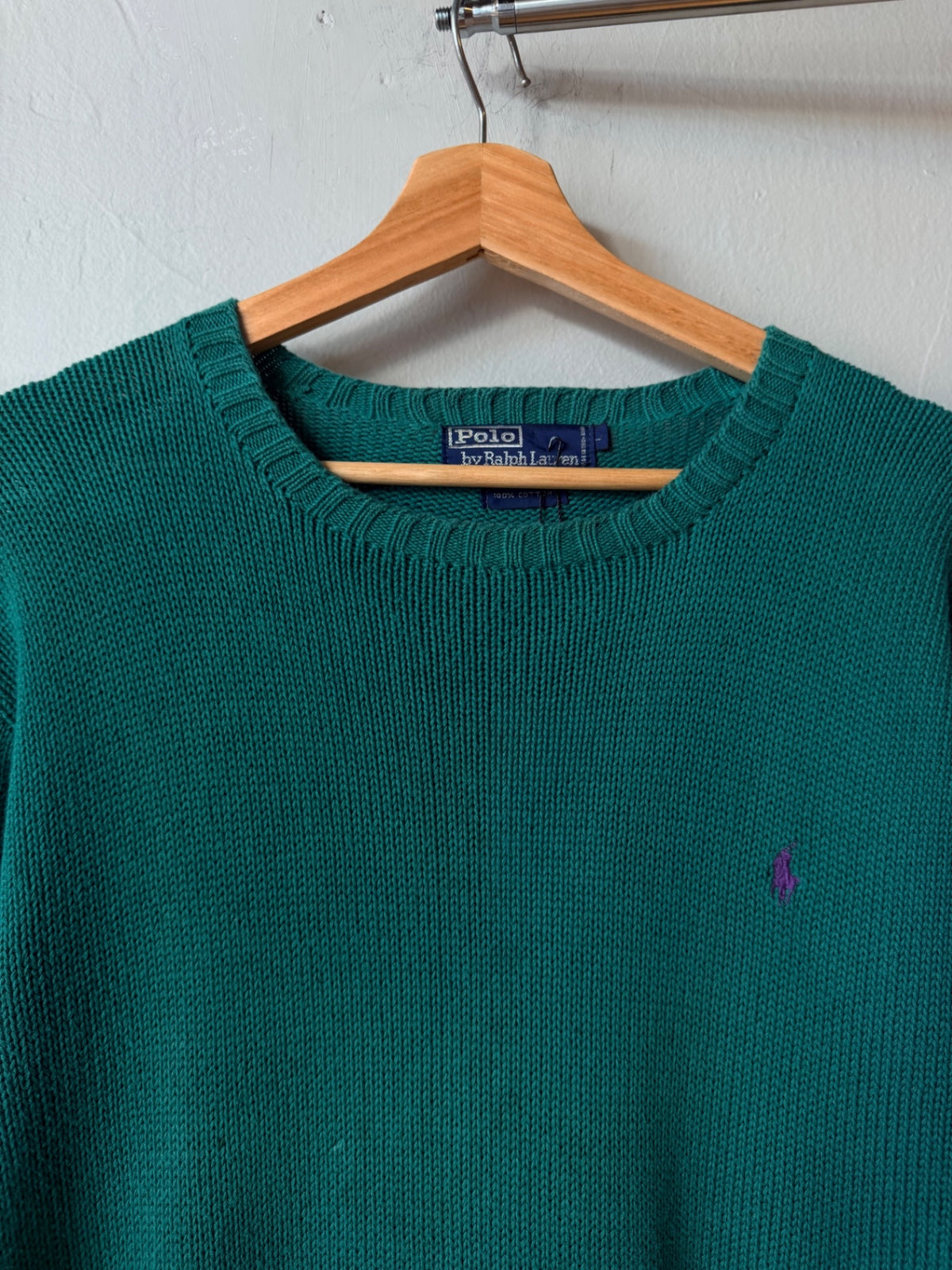Polo Ralph Lauren Bright Green Knit Sweater Size L
