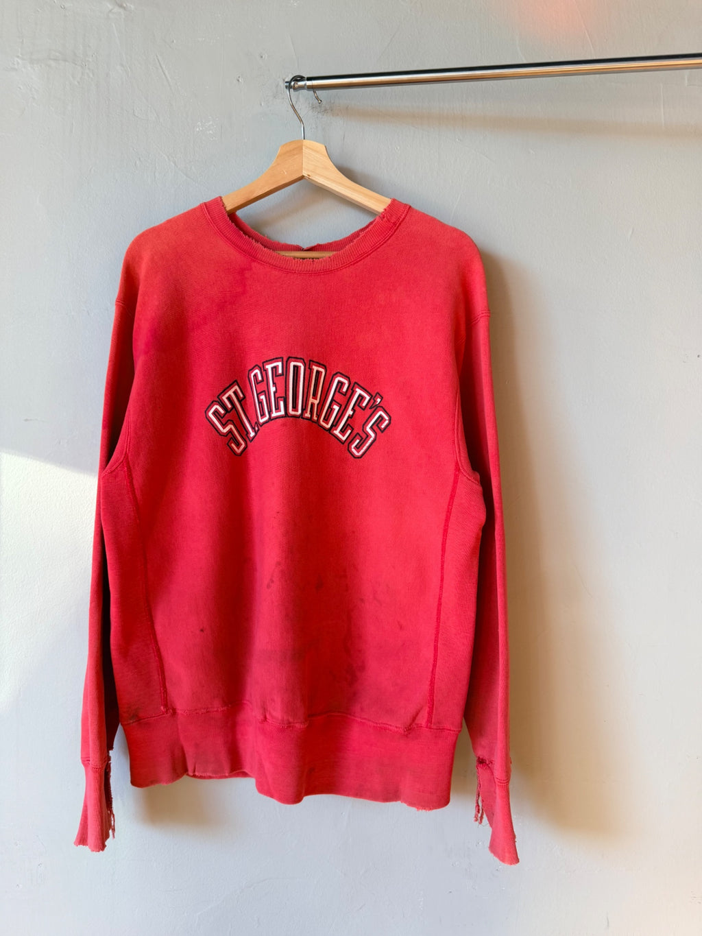 Red Thrashed St. Georges Champion Crewneck