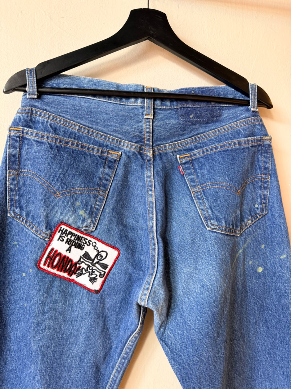 1990s Custom Levis 501 Patchwork Jeans Size 34x32