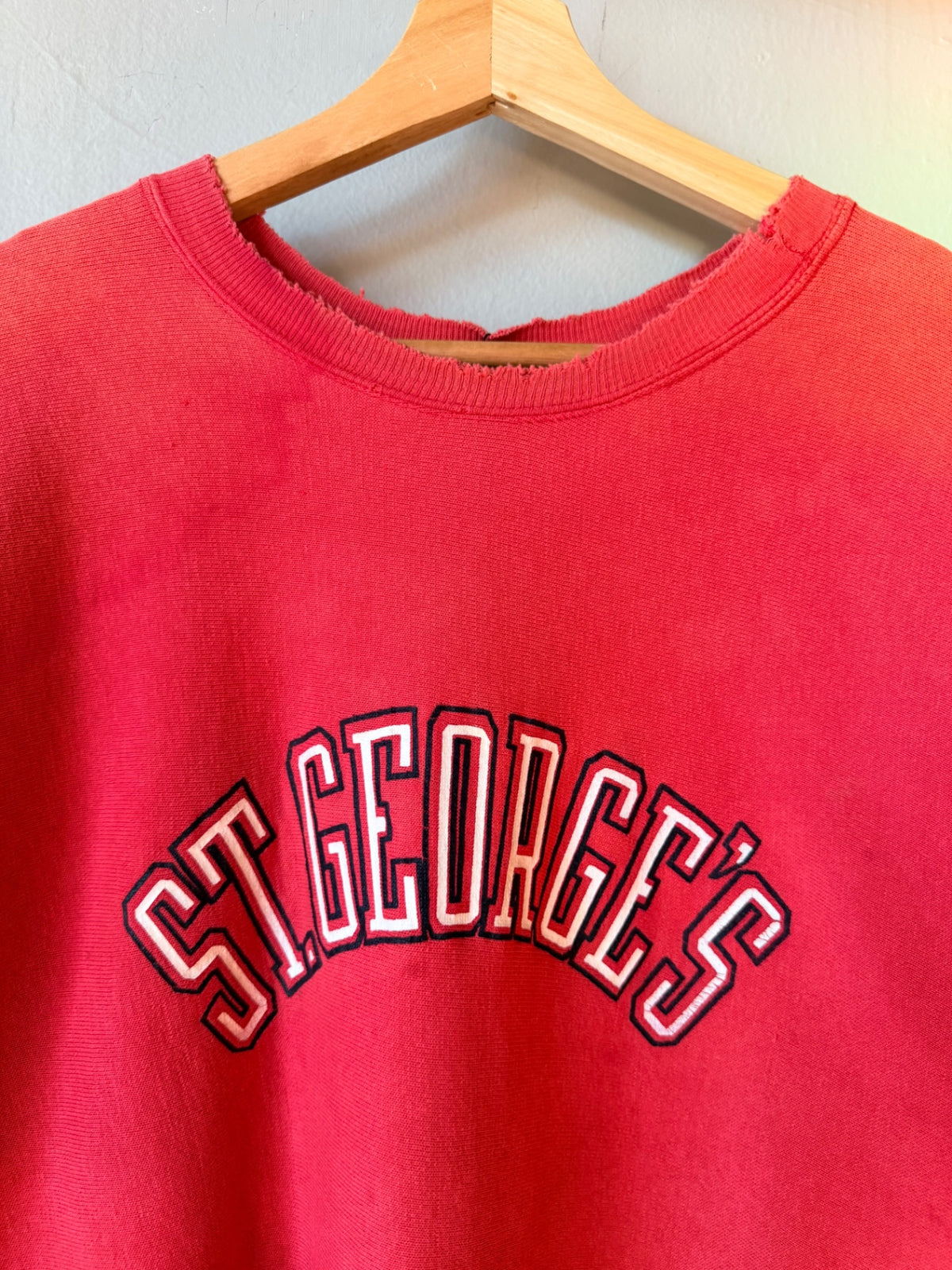Red Thrashed St. Georges Champion Crewneck