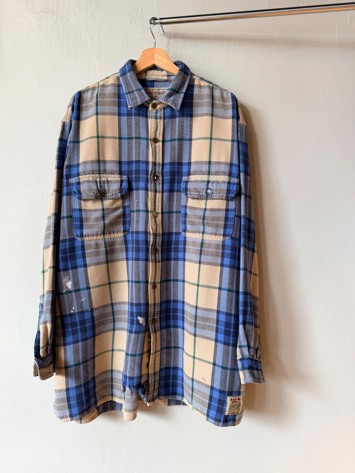 Thrashed 1990s Abercrombie and Fitch Big Shirt Flannel