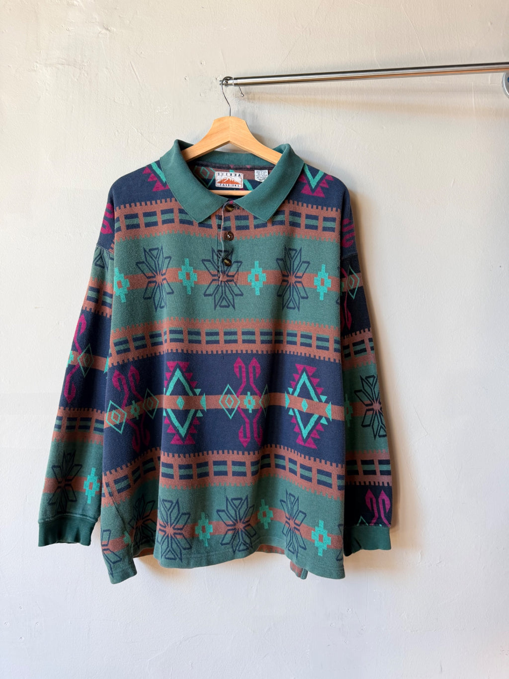 Green Aztec Rugby Size XL
