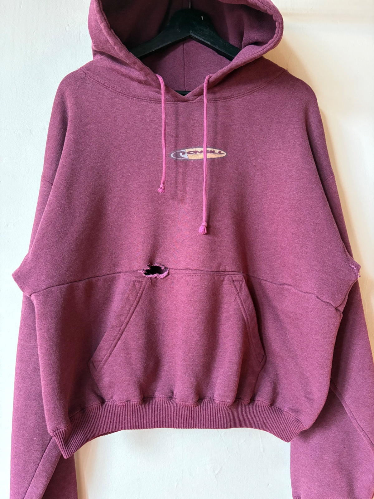 O'neill 1995 Maroon Surf Hoodie Cropped Size M